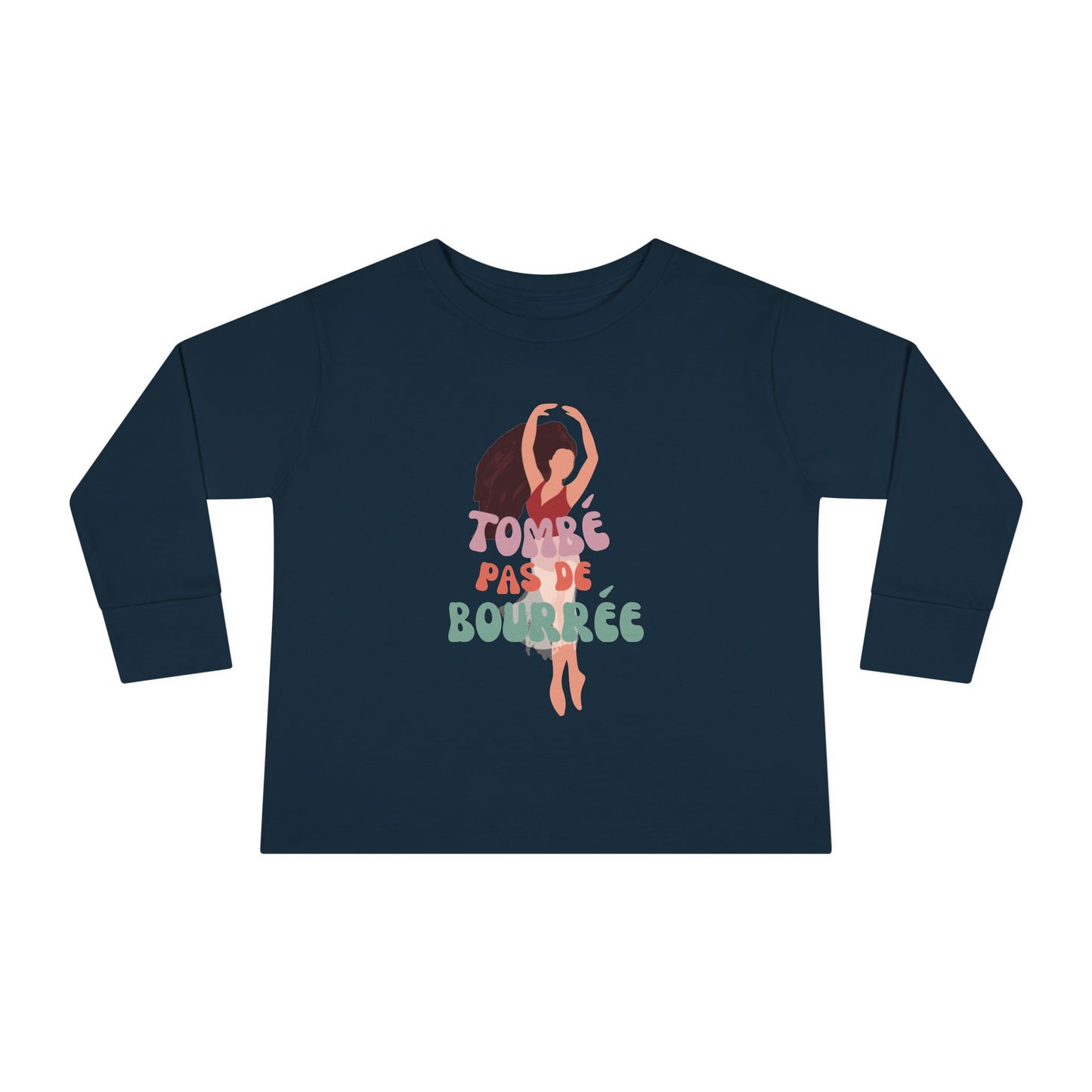"Tombé Pas de Bourrée" Toddler Long Sleeve Dance T-Shirt – Ballet Dancer Graphic Shirt for Kids