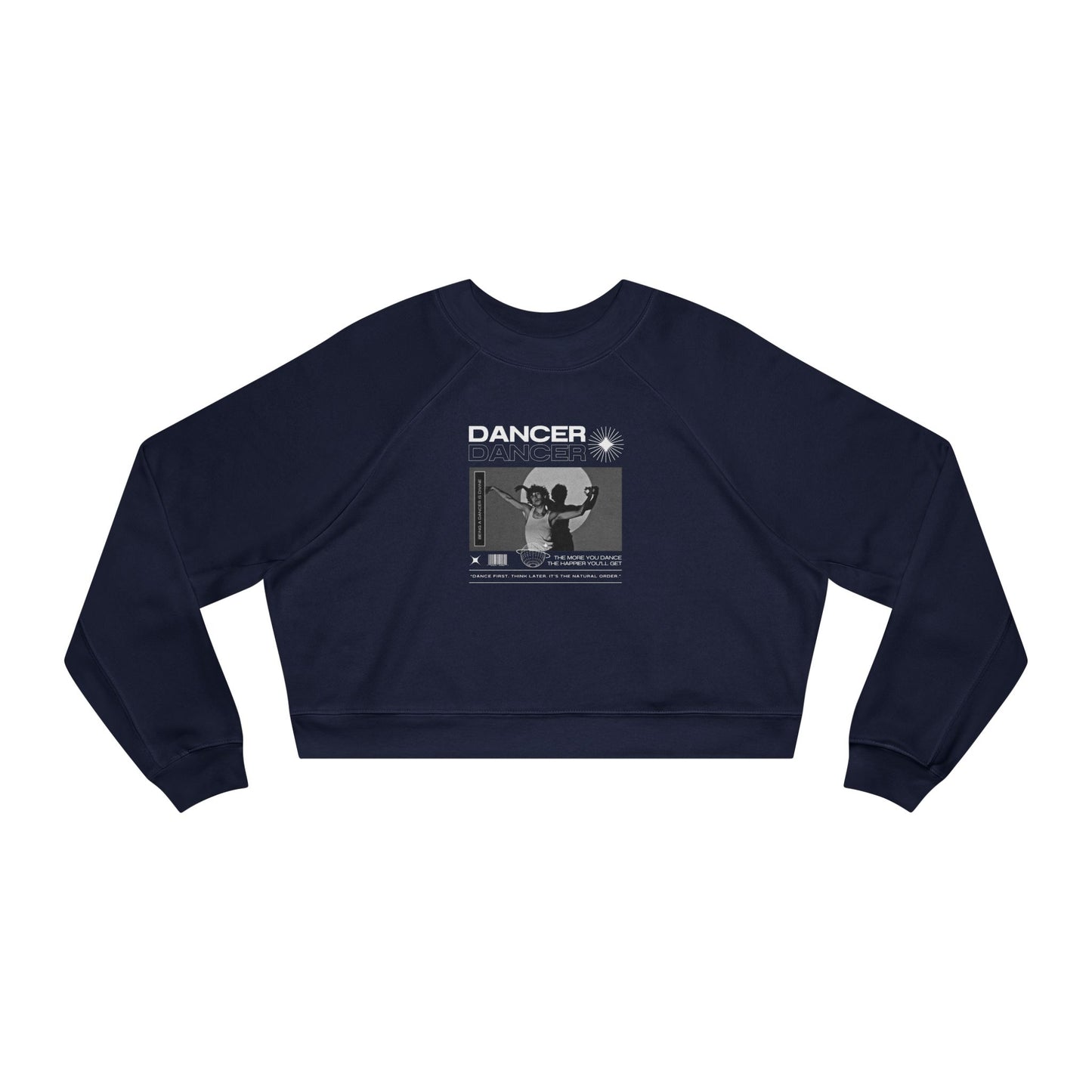 “Dancer” Contemporary Dancer in Spotlight Graphic | Streetwear-Inspired Ballet & Modern Dance Sweatshirt for Dancers & Enthusiasts - Women’s Cropped Sweatshirt