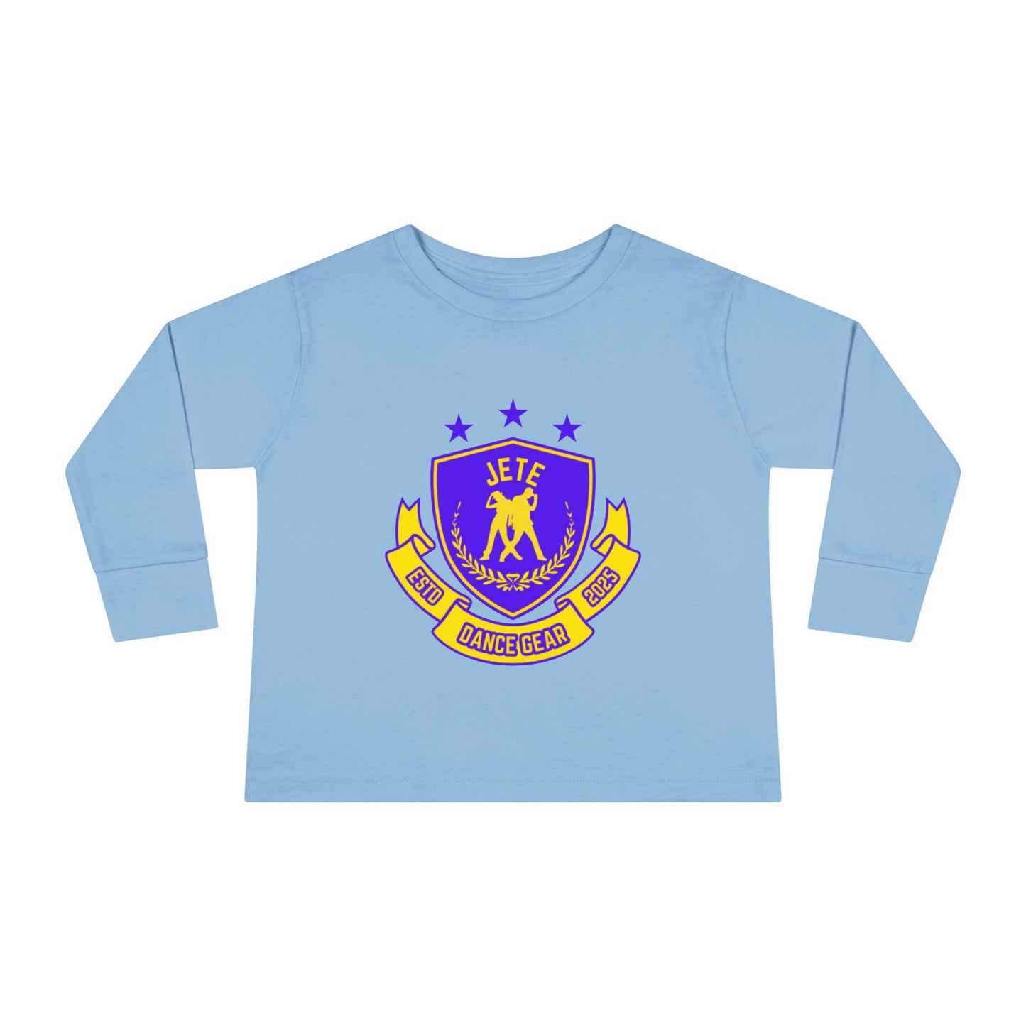 "Jeté Dance Gear" Toddler Dance T-Shirt – Collegiate-Inspired Dancer Graphic Long Sleeve Tee for Kids