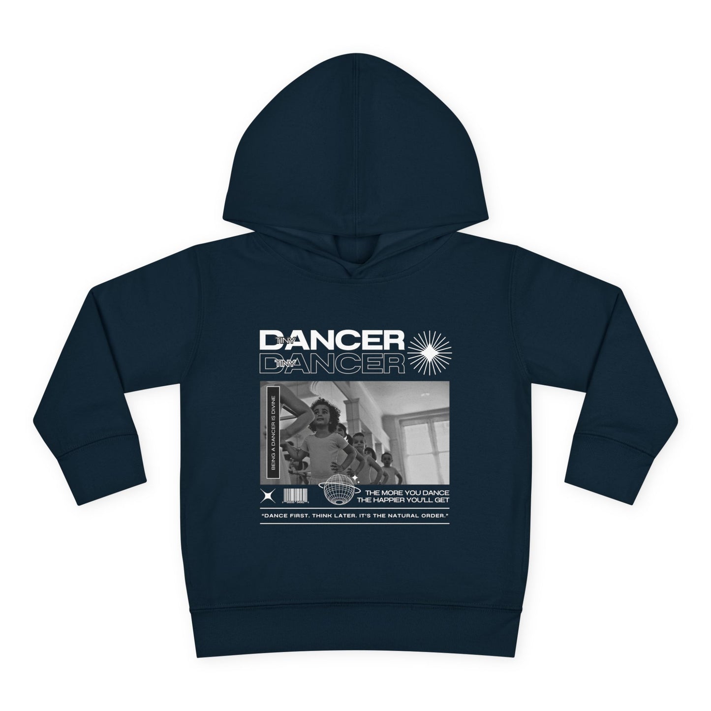 “Tiny Dancer” Toddler Pullover Hoodie – Streetwear-Inspired Ballet Class Graphic Sweatshirt for Kids