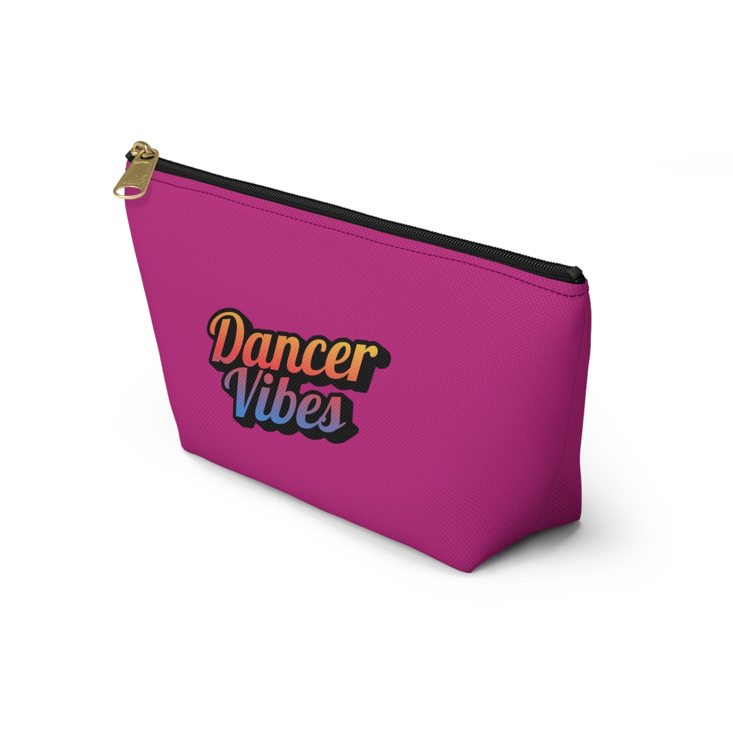 "Dancer Vibes" Makeup Bag – Colorful Text-Based Dance Graphic – Fun Dance-Themed Zipper Pouch for Cosmetics, Accessories & Travel Essentials