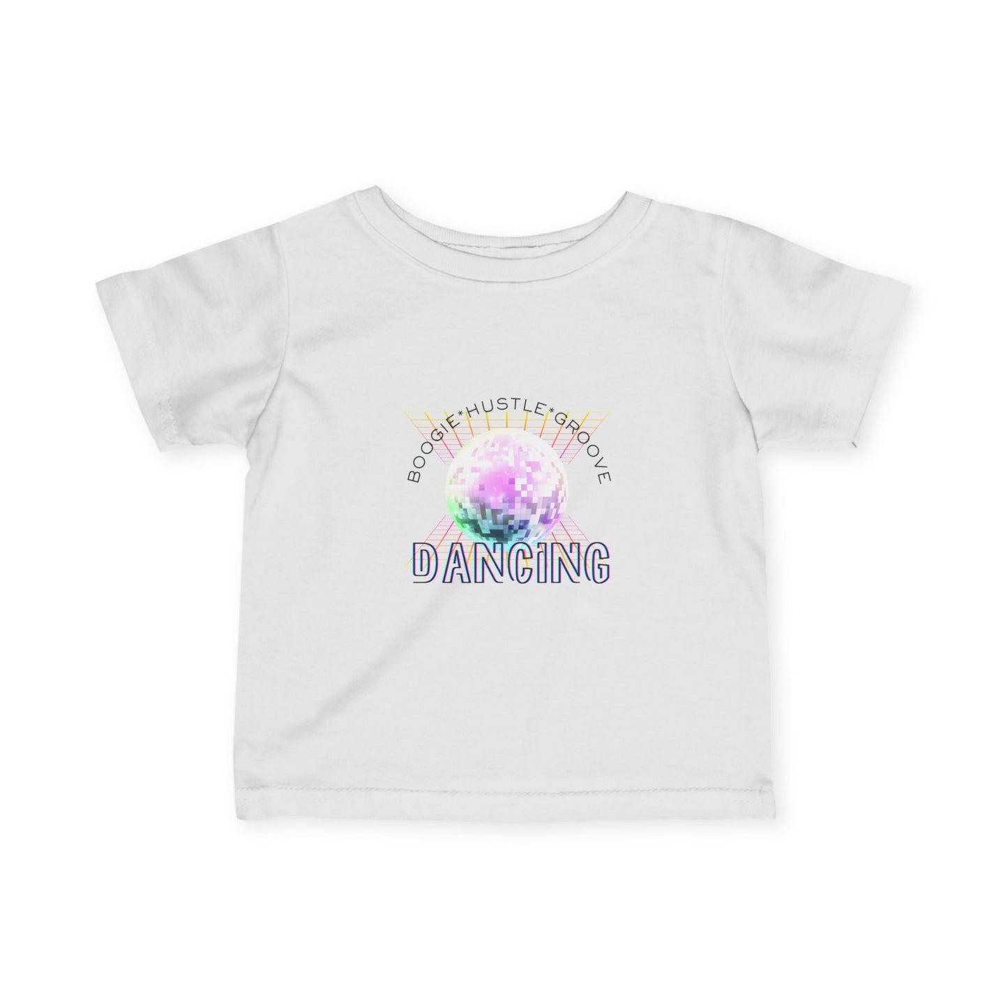 "Boogie, Hustle, Groove - Dancing" Streetwear Dance Graphic – Infant Fine Jersey Tee
