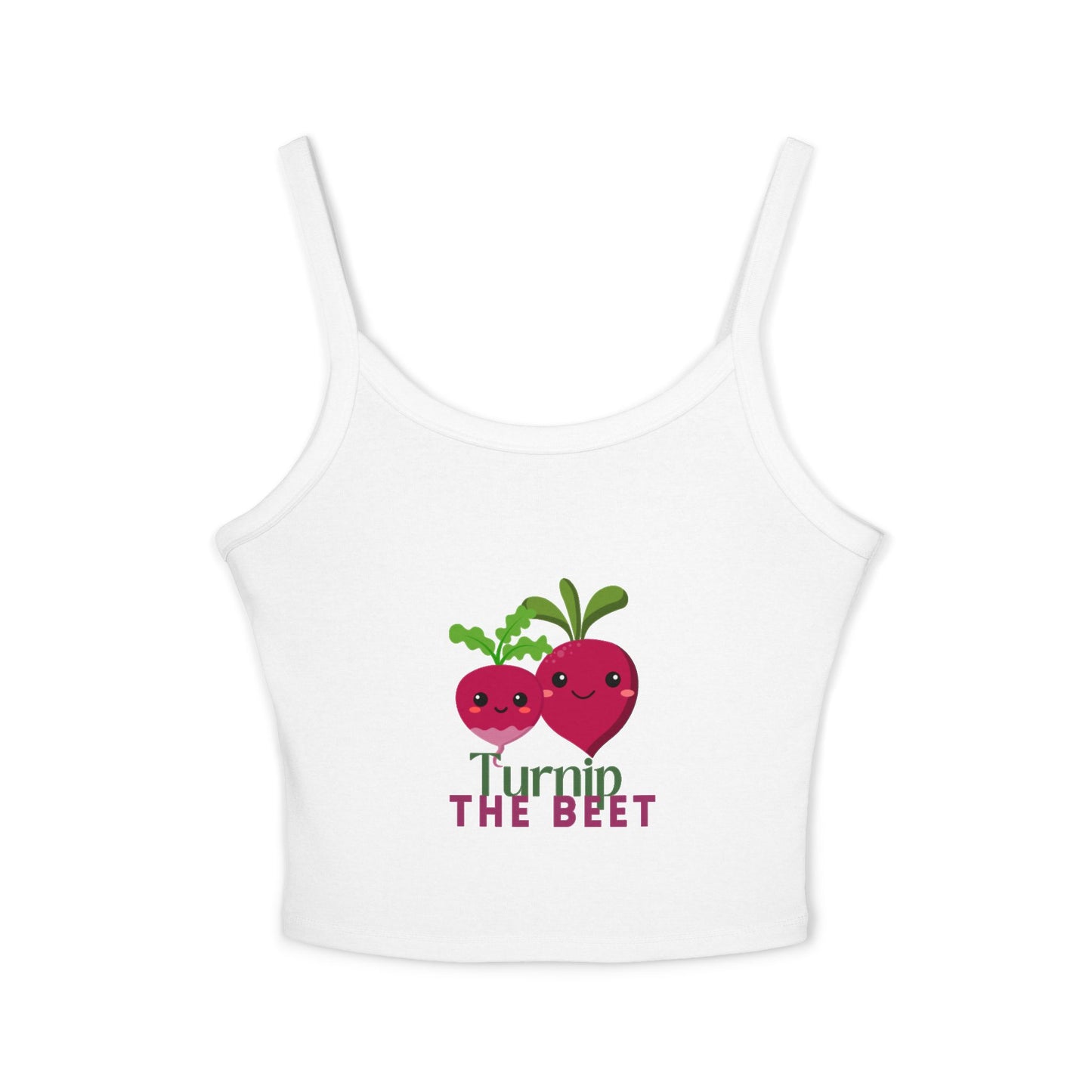 "Turnip the Beet" Women’s Spaghetti Strap Tank Top – Cute Veggie Dance Graphic | Funny Dance Pun Shirt for Dancers & Music Lovers