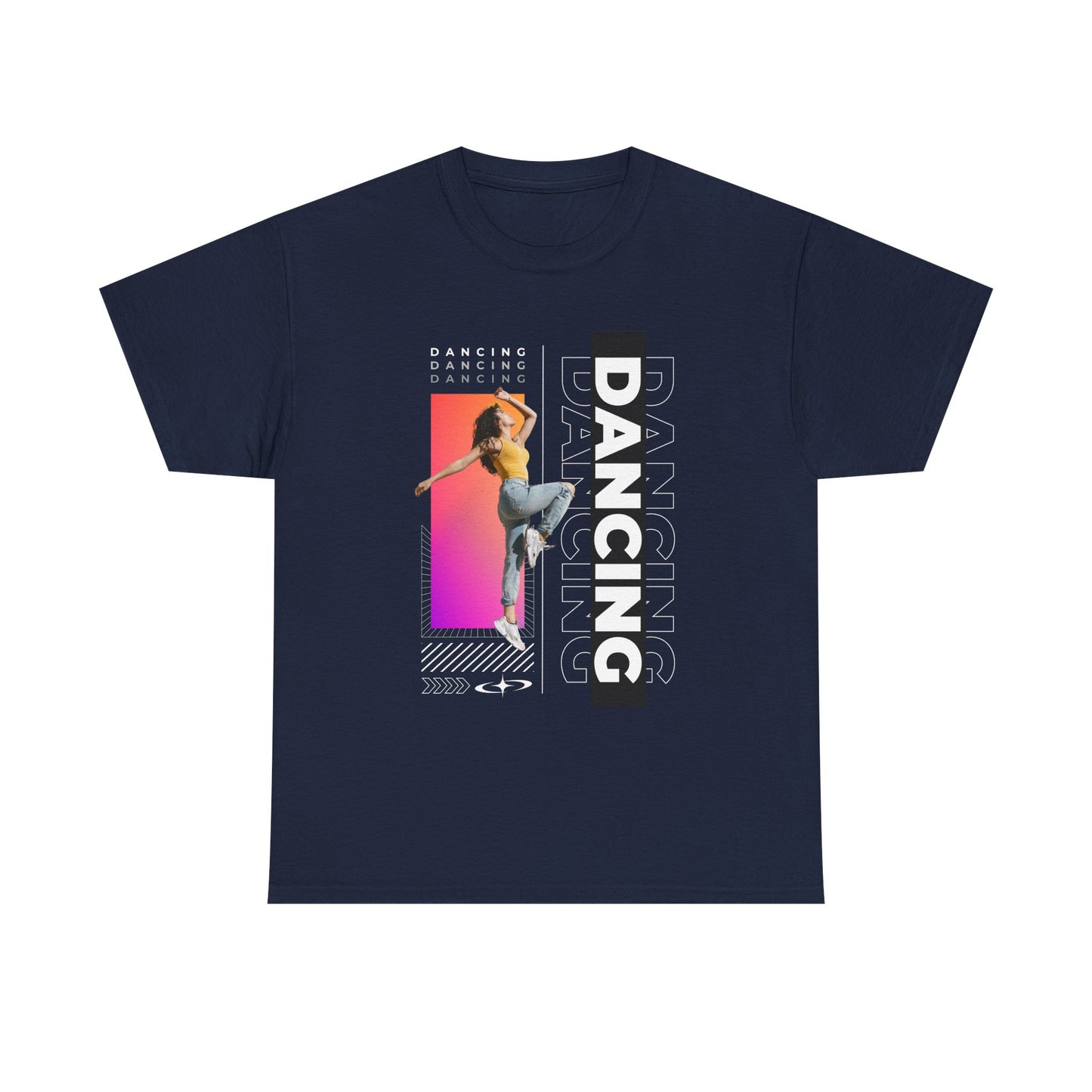 “Dancing” Streetwear-Inspired Female Dancer Unisex Heavy Cotton Tee – Urban Dance Graphic T-Shirt for Performers and Dance Lovers