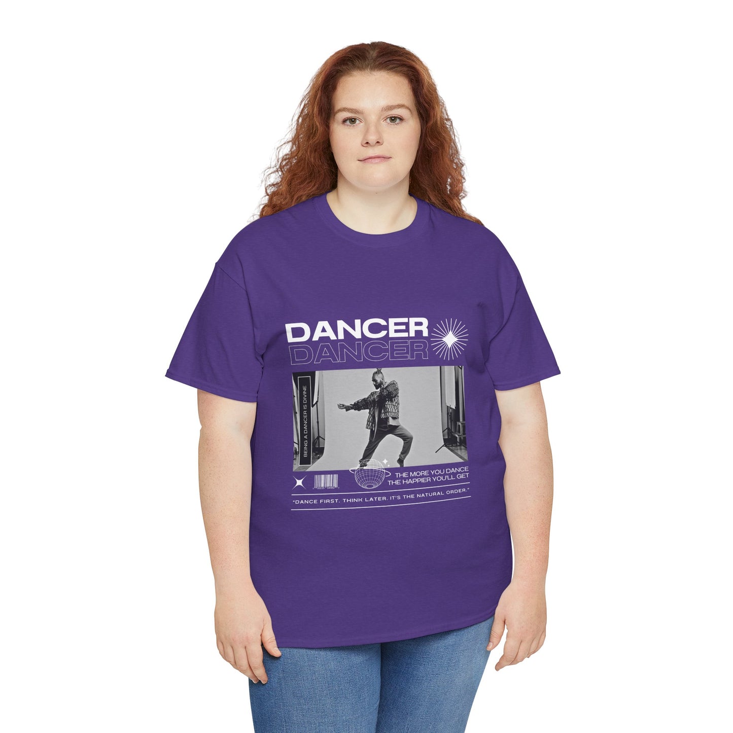 "Dancer "Jazz Pose Unisex Heavy Cotton Tee – Streetwear-Inspired Jazz Dance Graphic T-Shirt for Performers