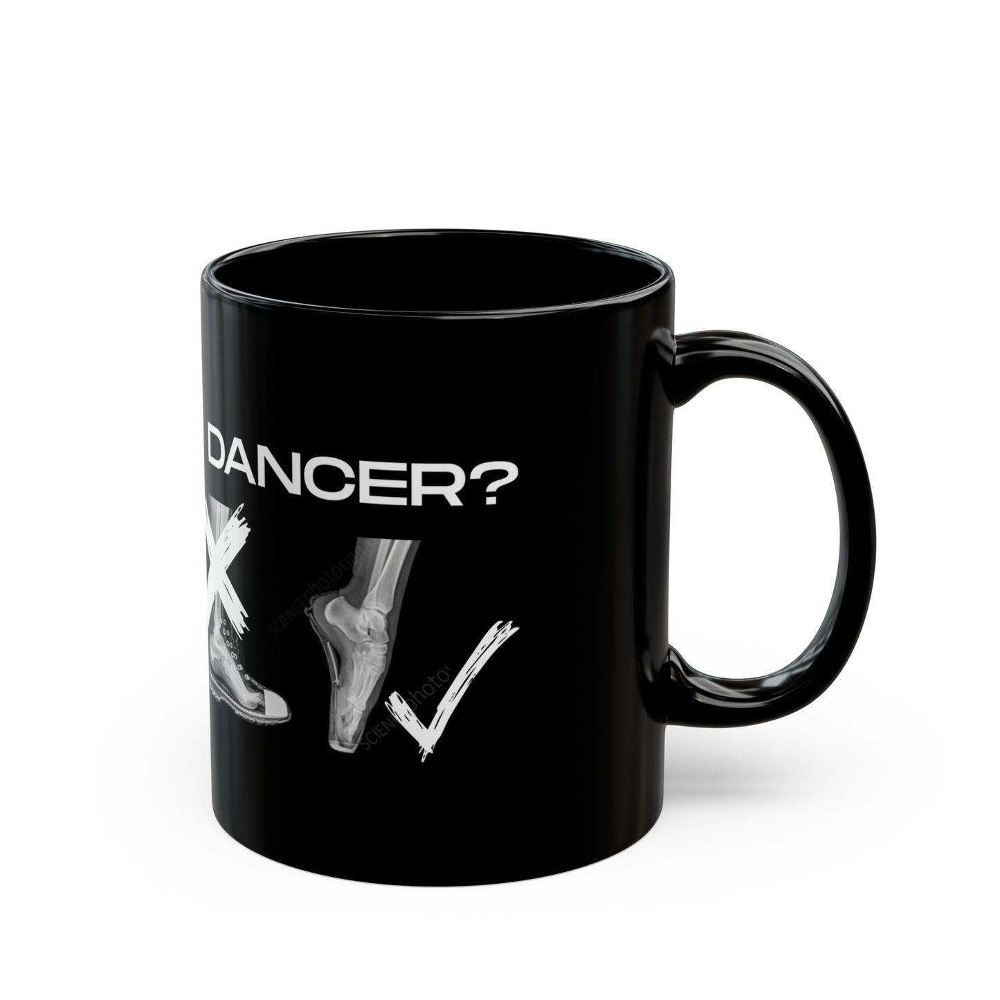 "Human or Dancer" Accent Coffee Mug – Dance-Themed Mug with Cute X-Ray Foot Design for Dancers, Ballet Teachers, and Dance Lovers