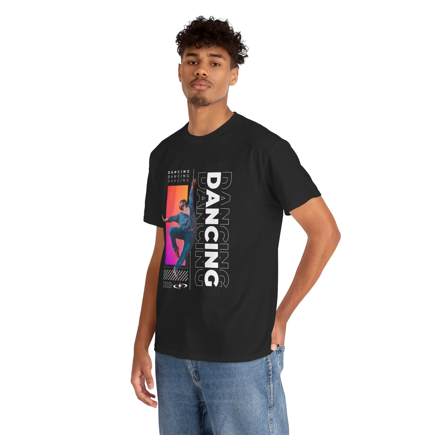 “Dancing” Streetwear-Inspired Male Dancer Unisex Heavy Cotton Tee – Urban Dance Graphic T-Shirt for Performers and Dance Lovers
