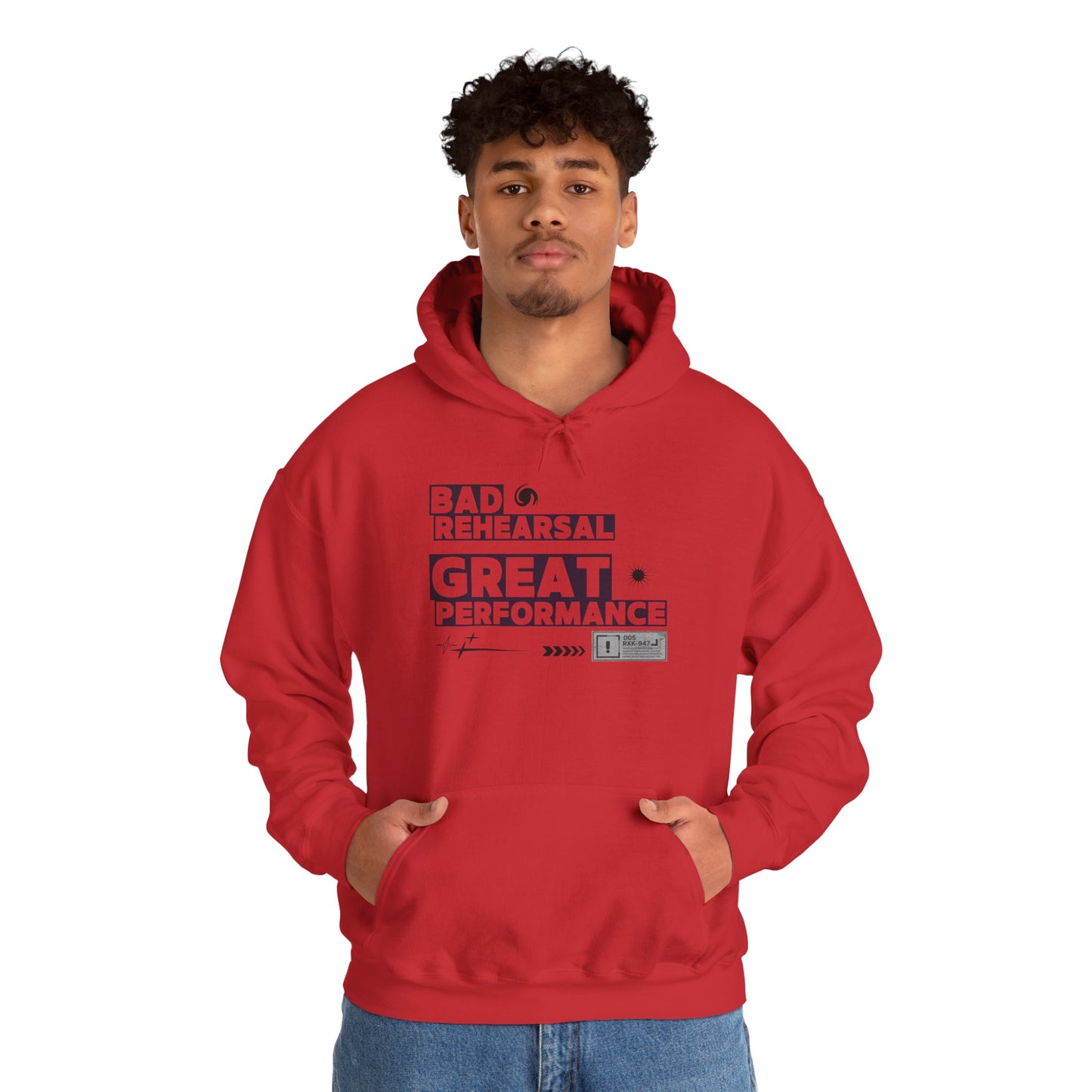 "Bad Rehearsal, Great Performance" Dance Hoodie – Unisex Heavy Blend™ Hooded Sweatshirt with Streetwear-Inspired Graphic for Performers