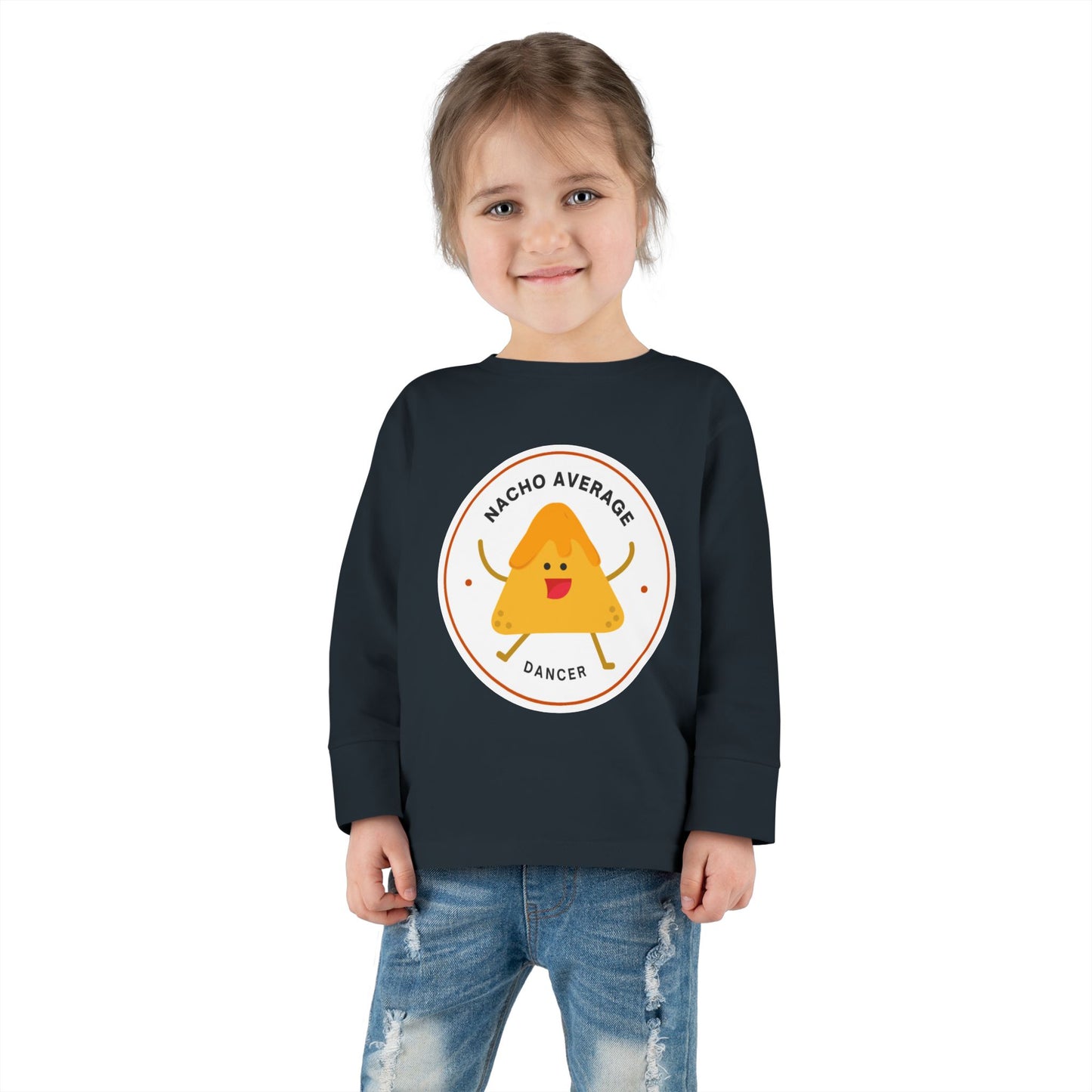 "Nacho Average Dancer" Toddler Dance T-Shirt – Cute Nacho Graphic Long Sleeve Tee for Kids