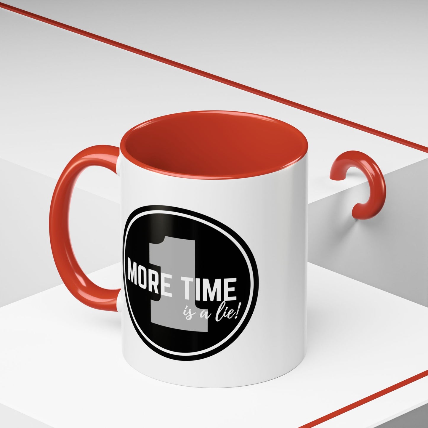 "One More Time is a Lie" Dance Quote Accent Coffee Mug – Bold Emblem Graphic Ceramic Cup
