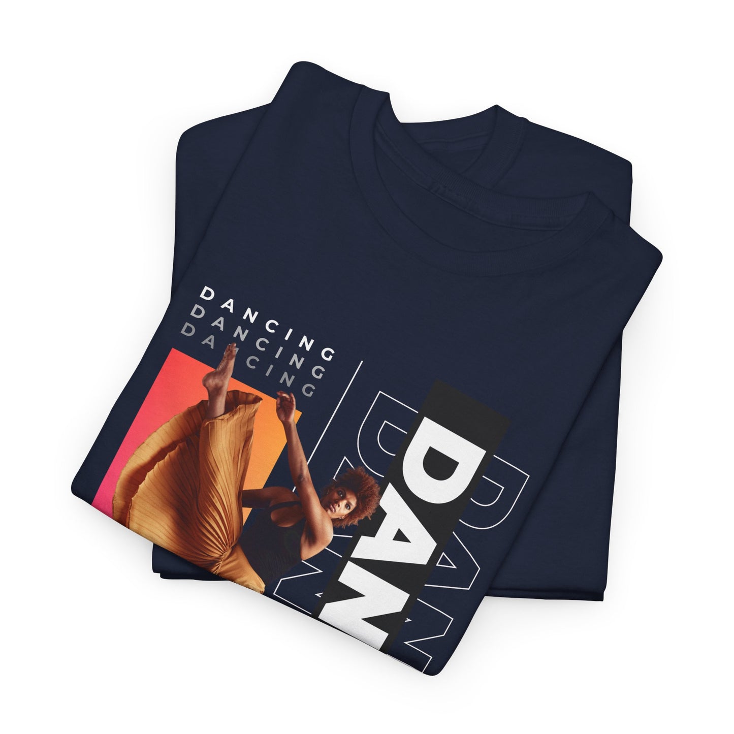 “Dancing” Streetwear-Inspired Female Dancer Unisex Heavy Cotton Tee – Urban Dance Graphic T-Shirt for Performers and Dance Lovers