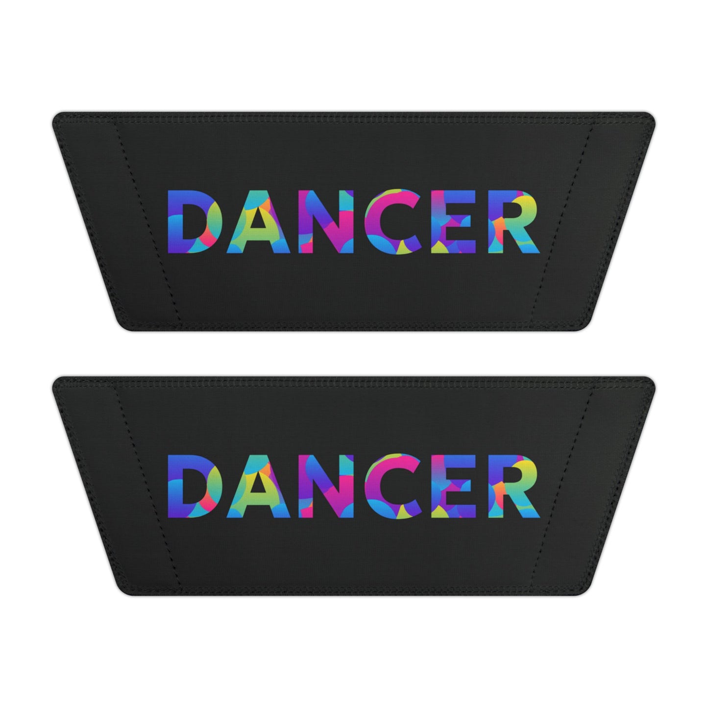 MEN'S SIZES - “Dancer” Colorful Text – Dance-Inspired Custom Slides with Removable Straps | Men’s Sandal Slides