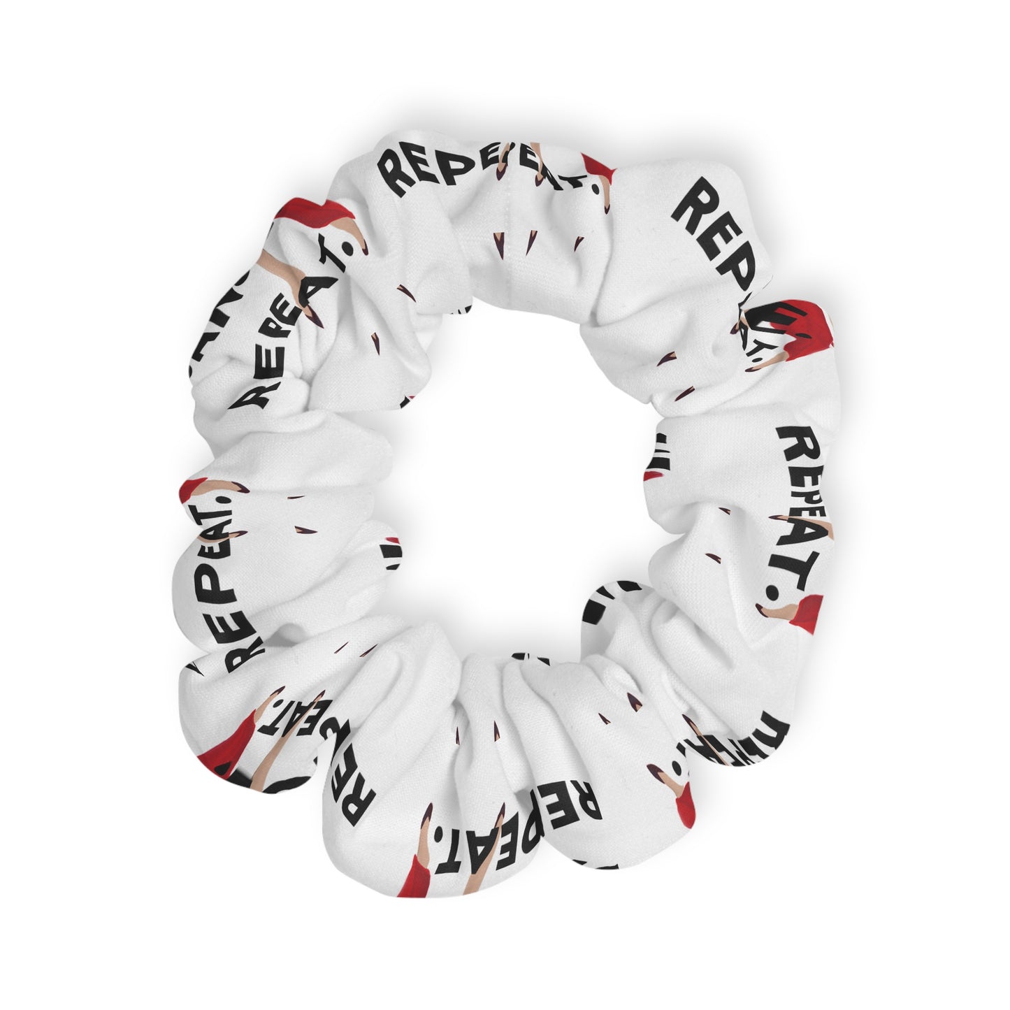“Eat Sleep Dance Repeat” Scrunchie – Bold Dancer Graphic Hair Accessory for Dance Lovers