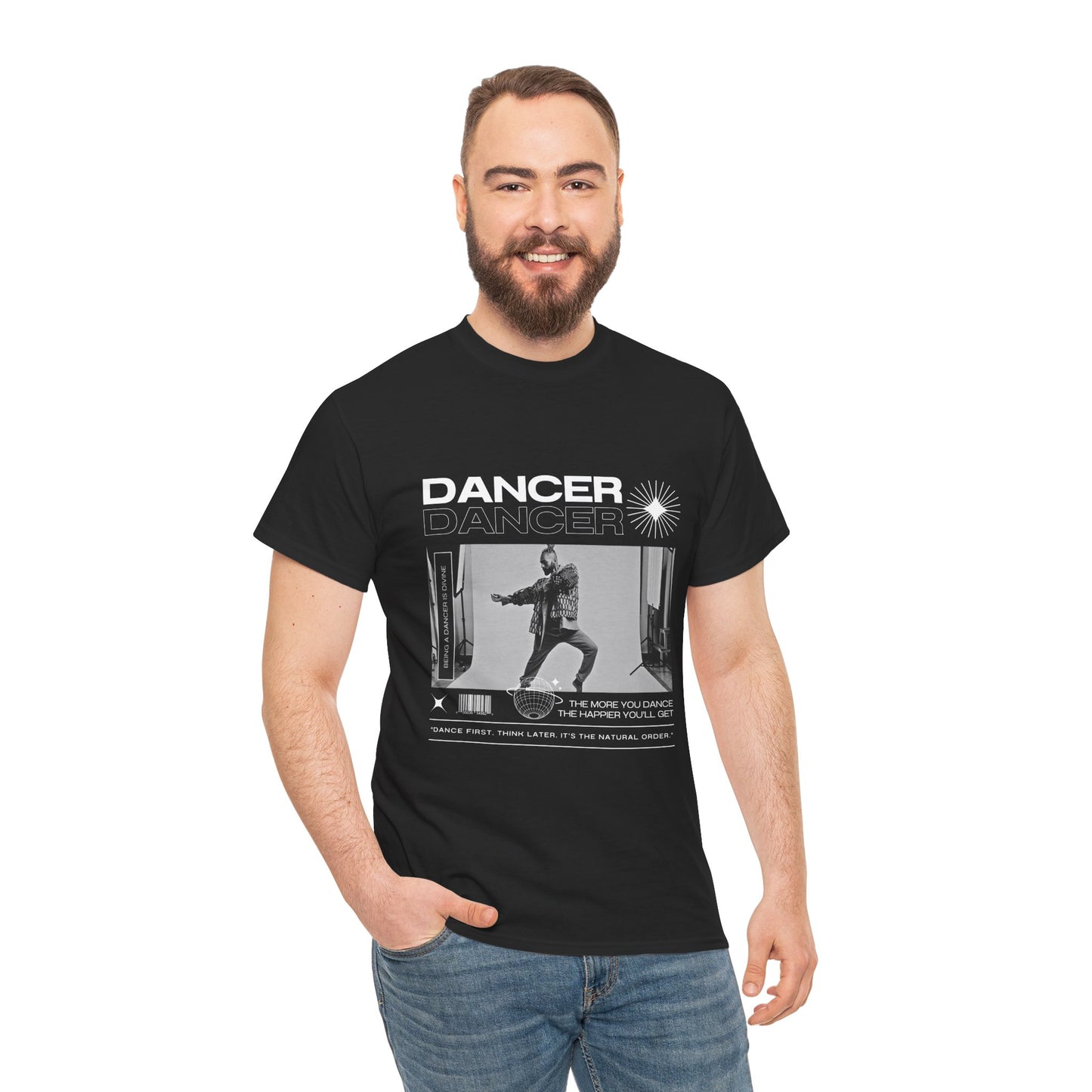 "Dancer "Jazz Pose Unisex Heavy Cotton Tee – Streetwear-Inspired Jazz Dance Graphic T-Shirt for Performers