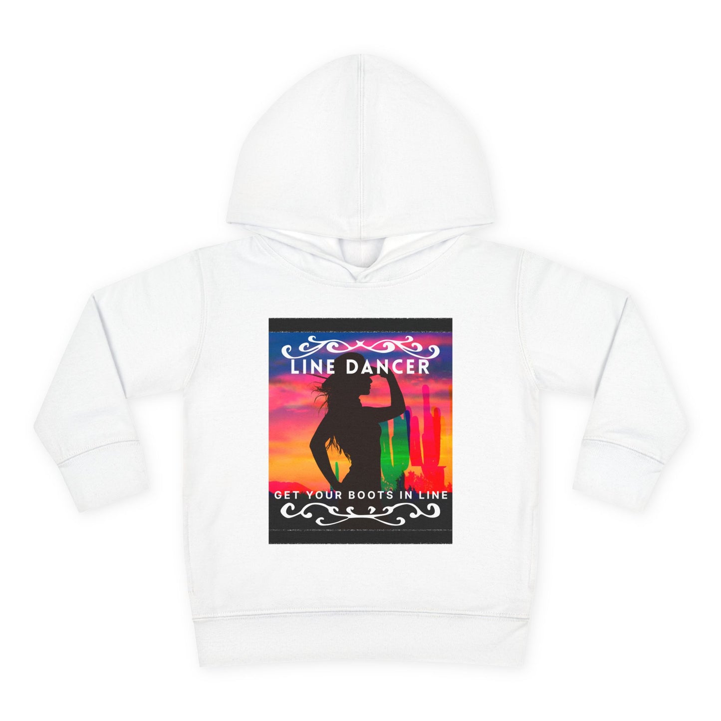 "Line Dancer, Get Your Boots in Line" Streetwear Dance Graphic – Toddler Pullover Hoodie