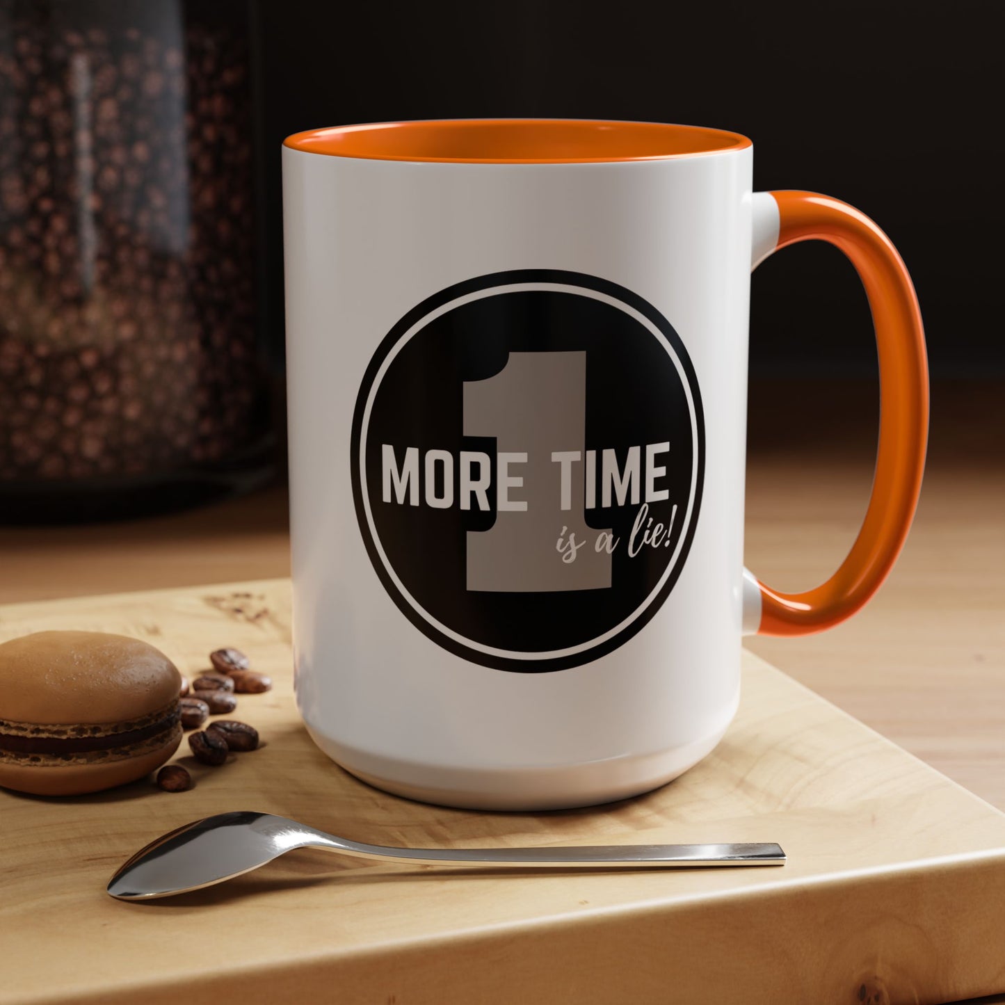 "One More Time is a Lie" Dance Quote Accent Coffee Mug – Bold Emblem Graphic Ceramic Cup