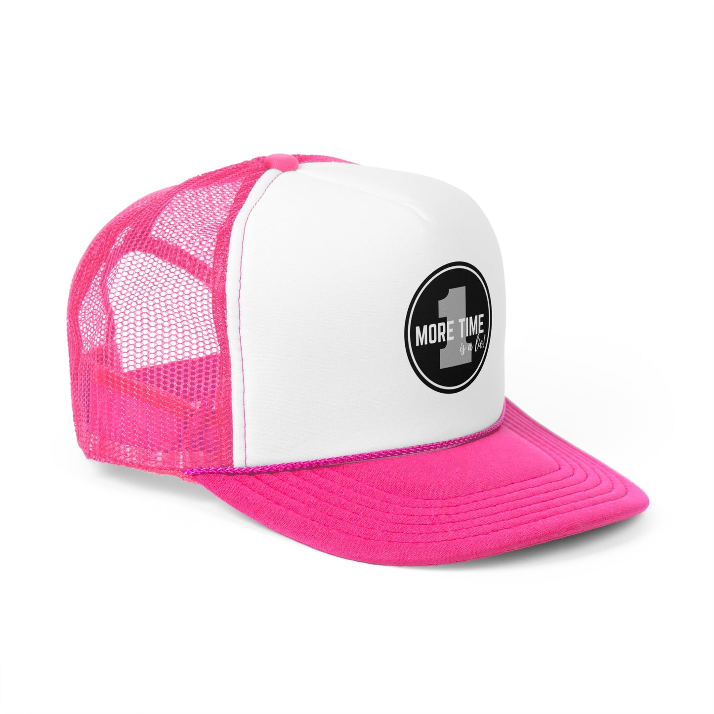 "One More Time is a Lie" Dance Quote Unisex Trucker Hat – Emblem Graphic Cap for Dancers & Dance Moms – Funny Dance Rehearsal Hat
