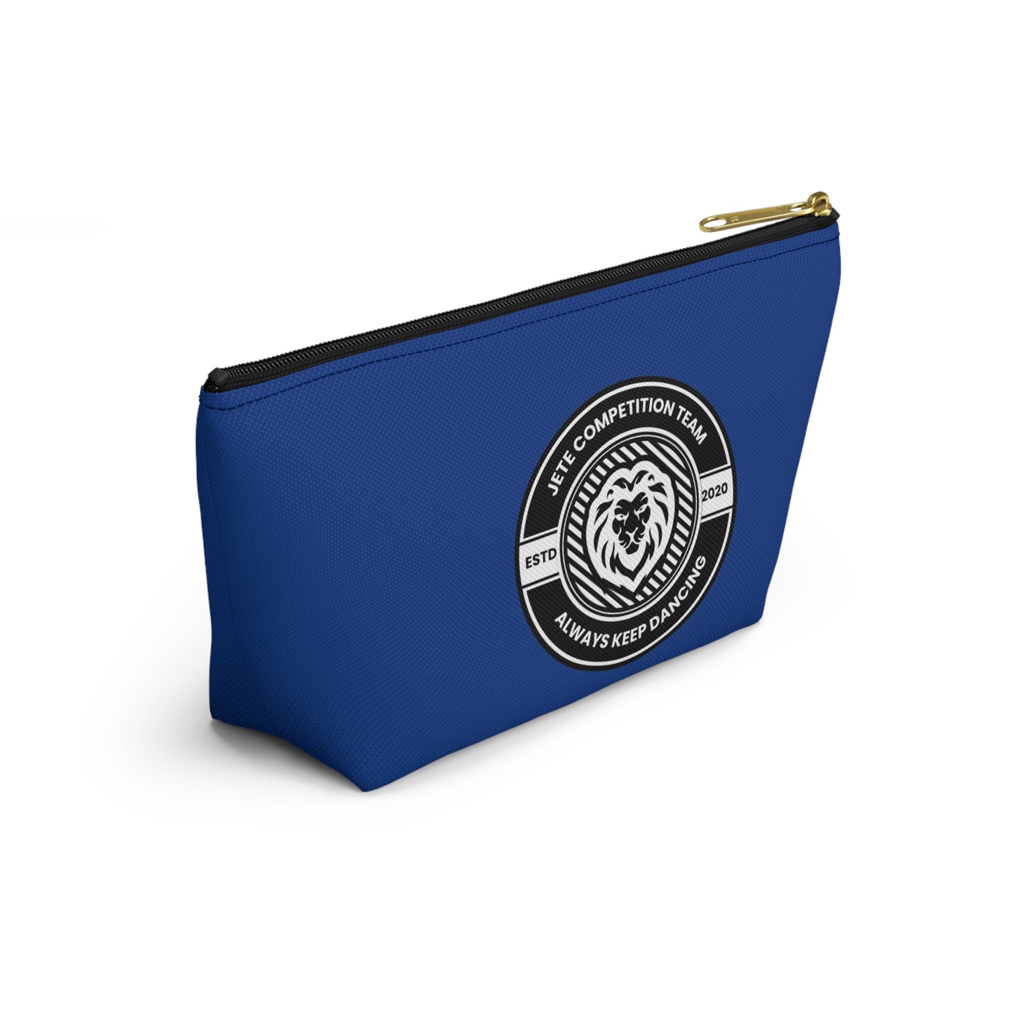 "Jeté Competition Team Always Keep Dancing" Makeup Bag – Collegiate-Inspired Dance Graphic – Team Dance Zipper Pouch for Cosmetics, Accessories & Recital Gifts