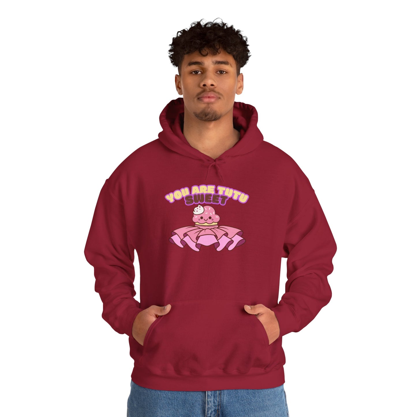 "You Are Tutu Sweet" Unisex Heavy Blend Hooded Sweatshirt – Kawaii Cupcake in Tutu Dance Graphic Hoodie for Adults and Teens