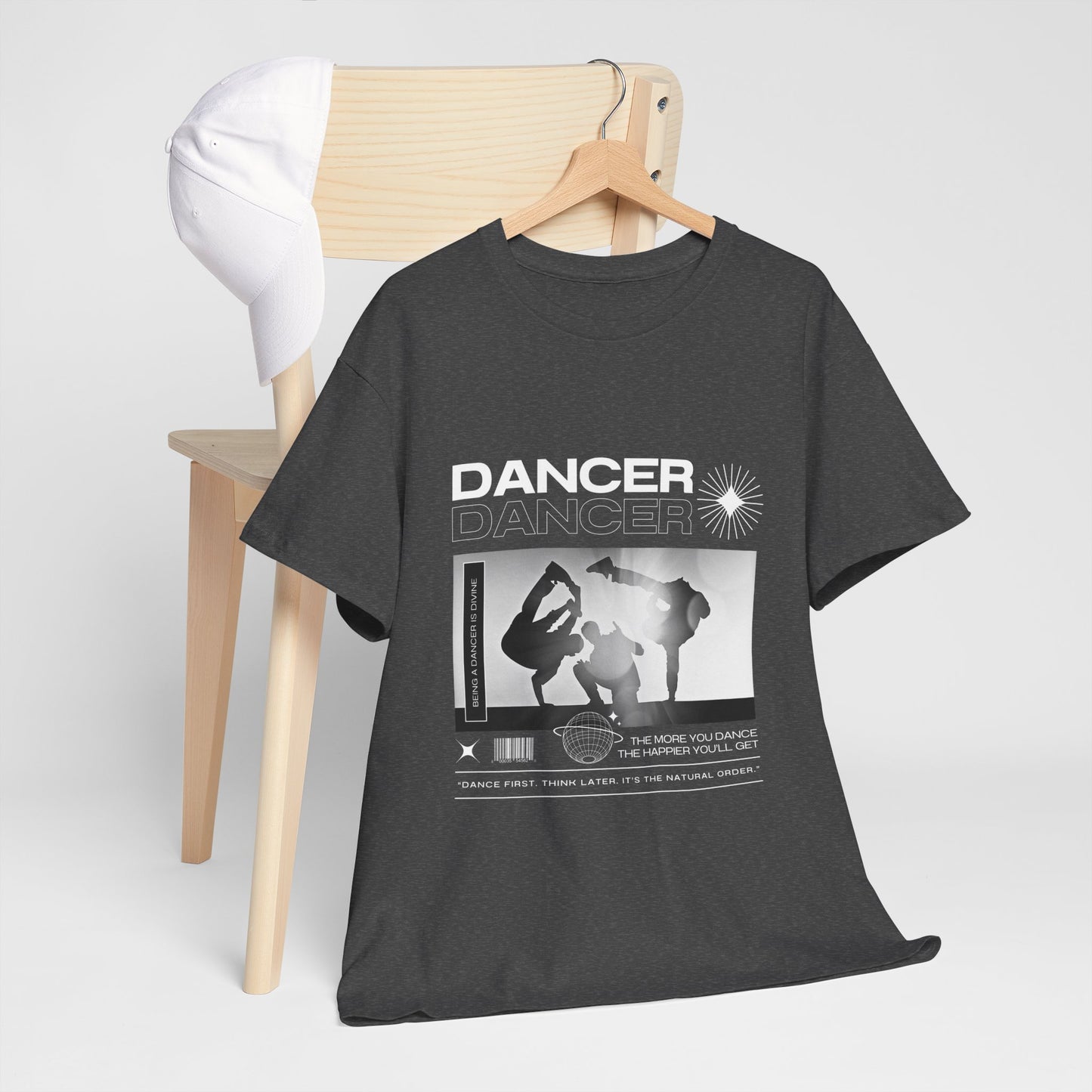 “Dancer” Graphic with Breakdancer Streetwear-Inspired Design | Hip-Hop Dance T-Shirt for Men & Women | Unisex Heavy Cotton Tee