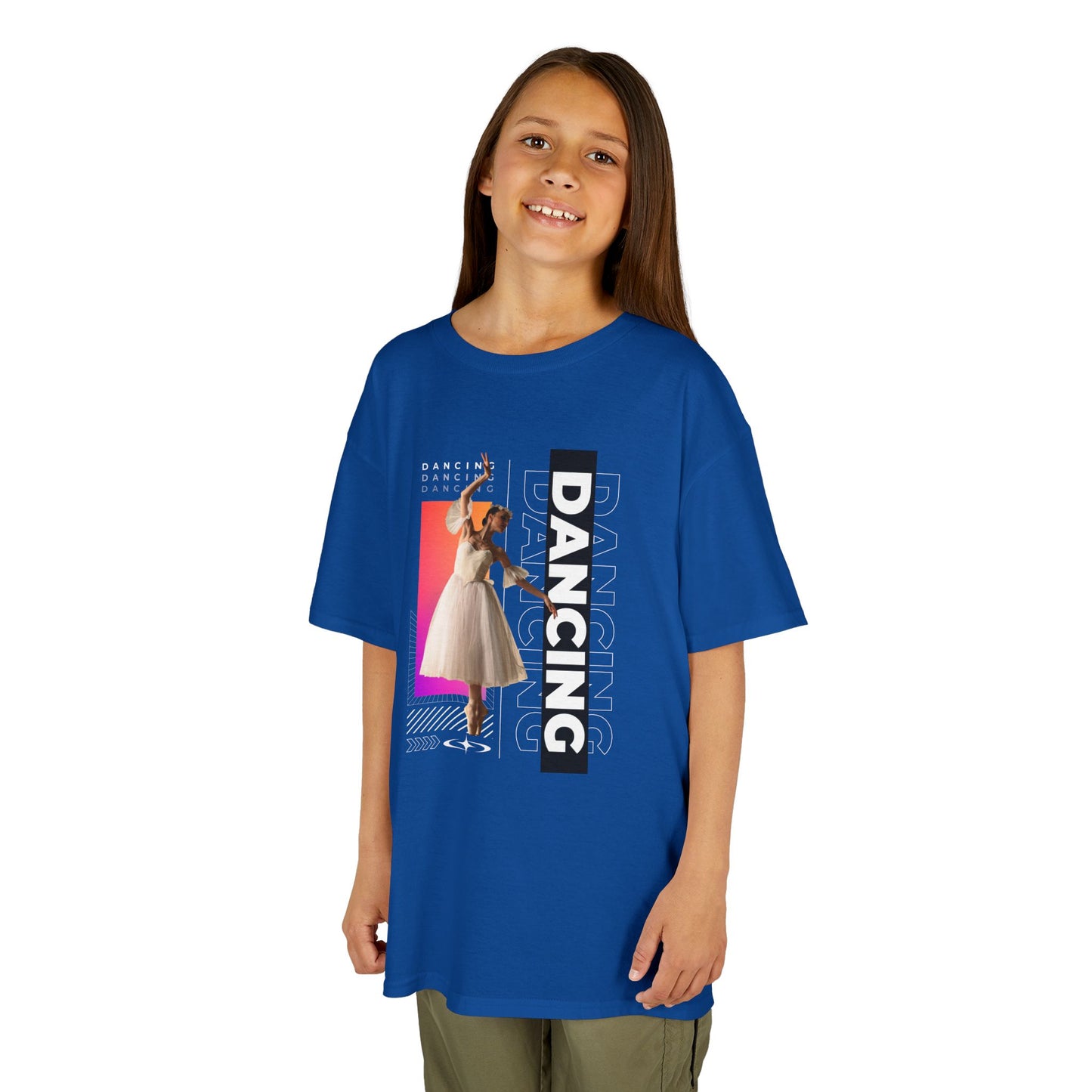 “Dancing” Youth Short Sleeve T-Shirt – Streetwear-Inspired Female Dancer Graphic – Trendy Kids Dance T-Shirt for Girls