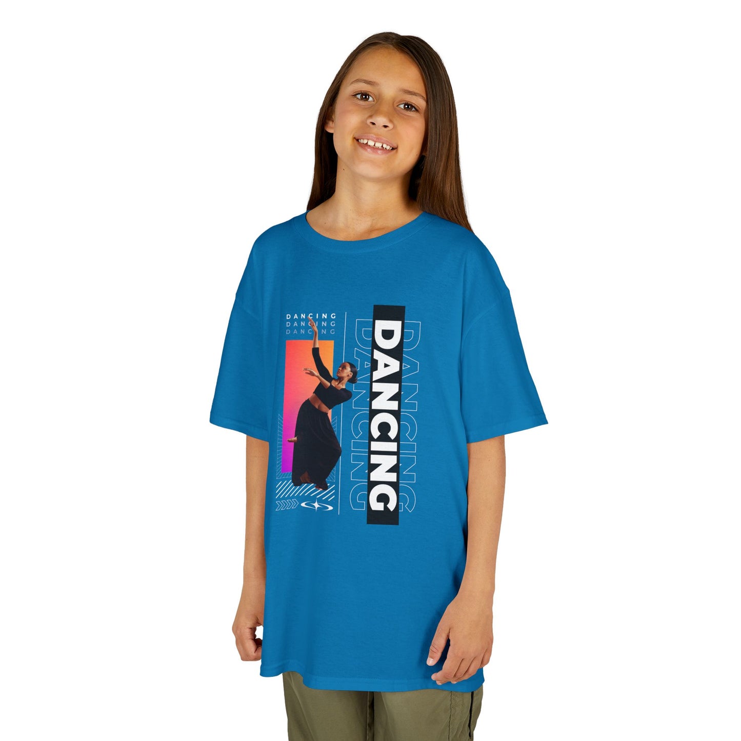 “Dancing” Youth Short Sleeve T-Shirt – Streetwear-Inspired Female Dancer Design – Trendy Kids Dance Graphic Tee