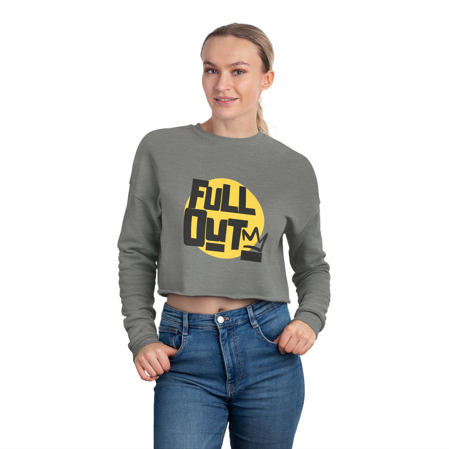 "Full Out" Women’s Cropped Dance Sweatshirt – Streetwear-Inspired Graphic | Bold Urban Style for Dancers & Performers