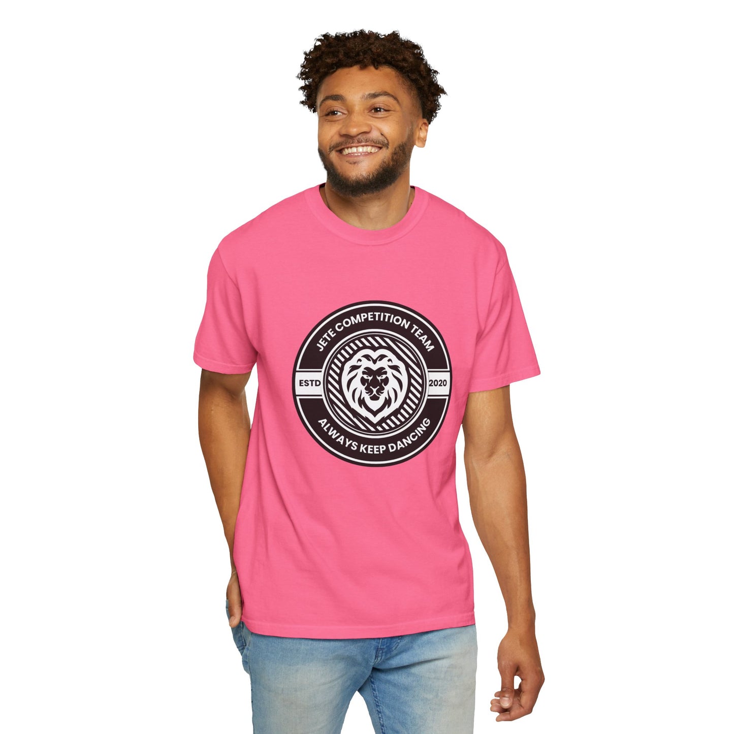 "Jeté Competition Team, Always Keep Dancing" Unisex Garment-Dyed T-Shirt – Collegiate-Style Dance Graphic Tee – Shirt for Dancers & Teams