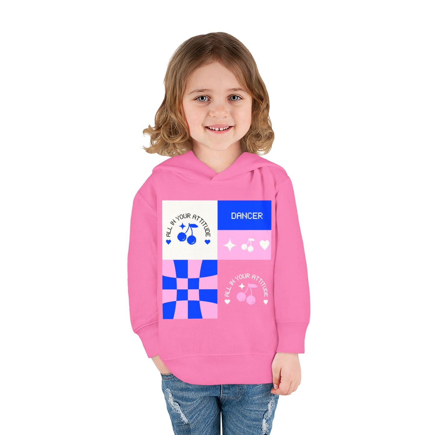 "Dancer – All in Your Attitude" Toddler Pullover Hoodie – Retro Dance Graphic Fleece Sweatshirt for Kids