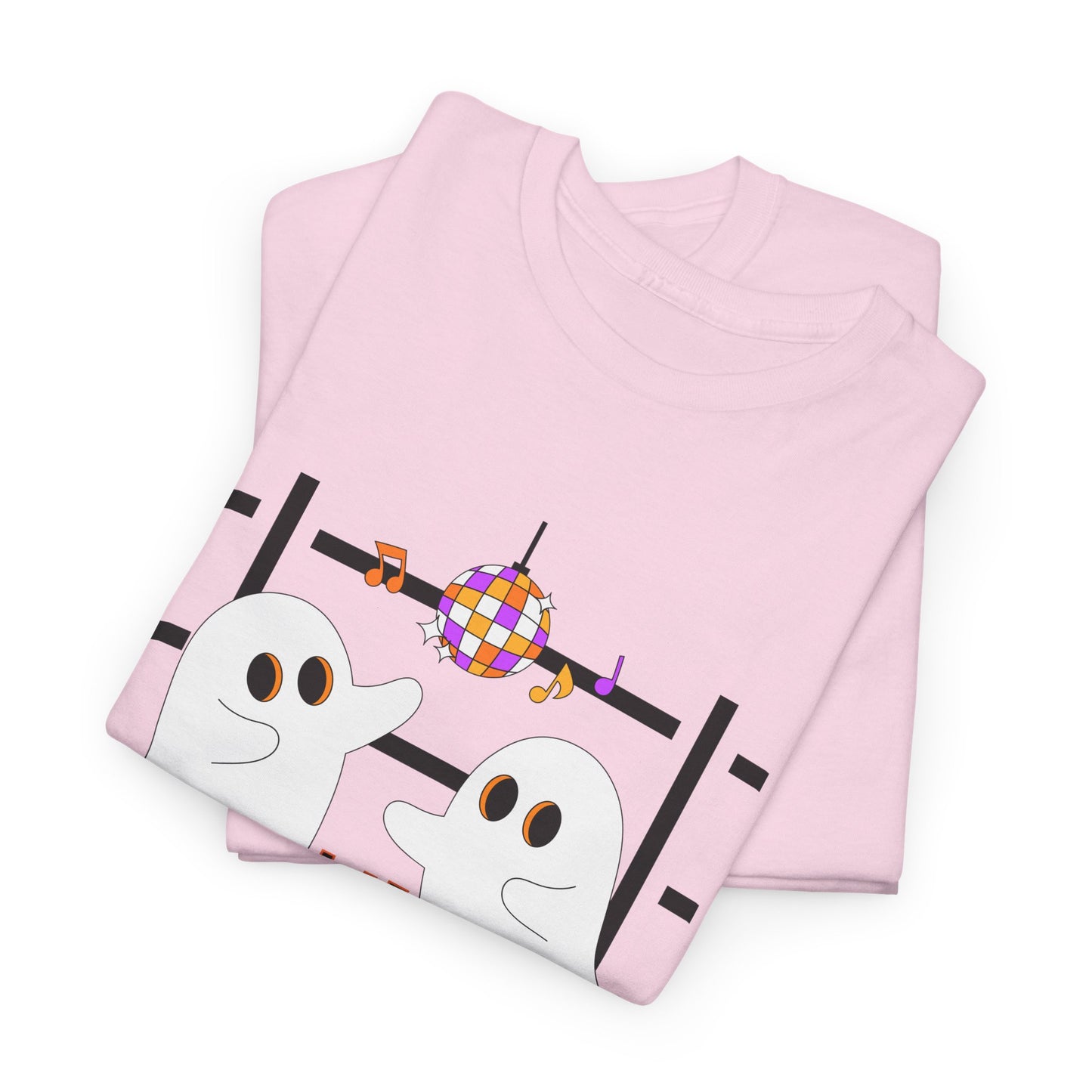 “At the Barre for the Boos” Dance Halloween T-Shirt with Cute Ghost Ballet Graphics - Unisex Heavy Cotton Tee