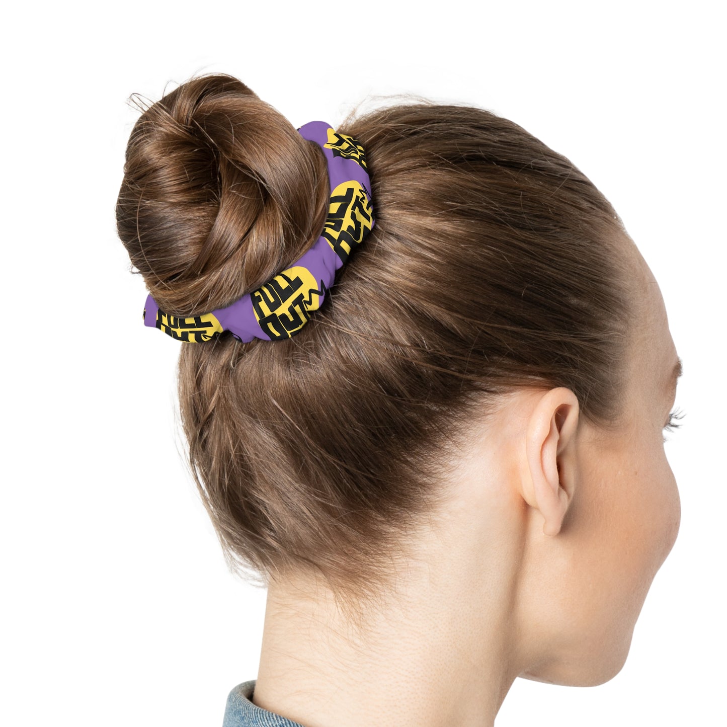 “Full Out” Scrunchie – Bold Streetwear-Inspired Dance Hair Accessory for Performers and Hip-Hop Dancers
