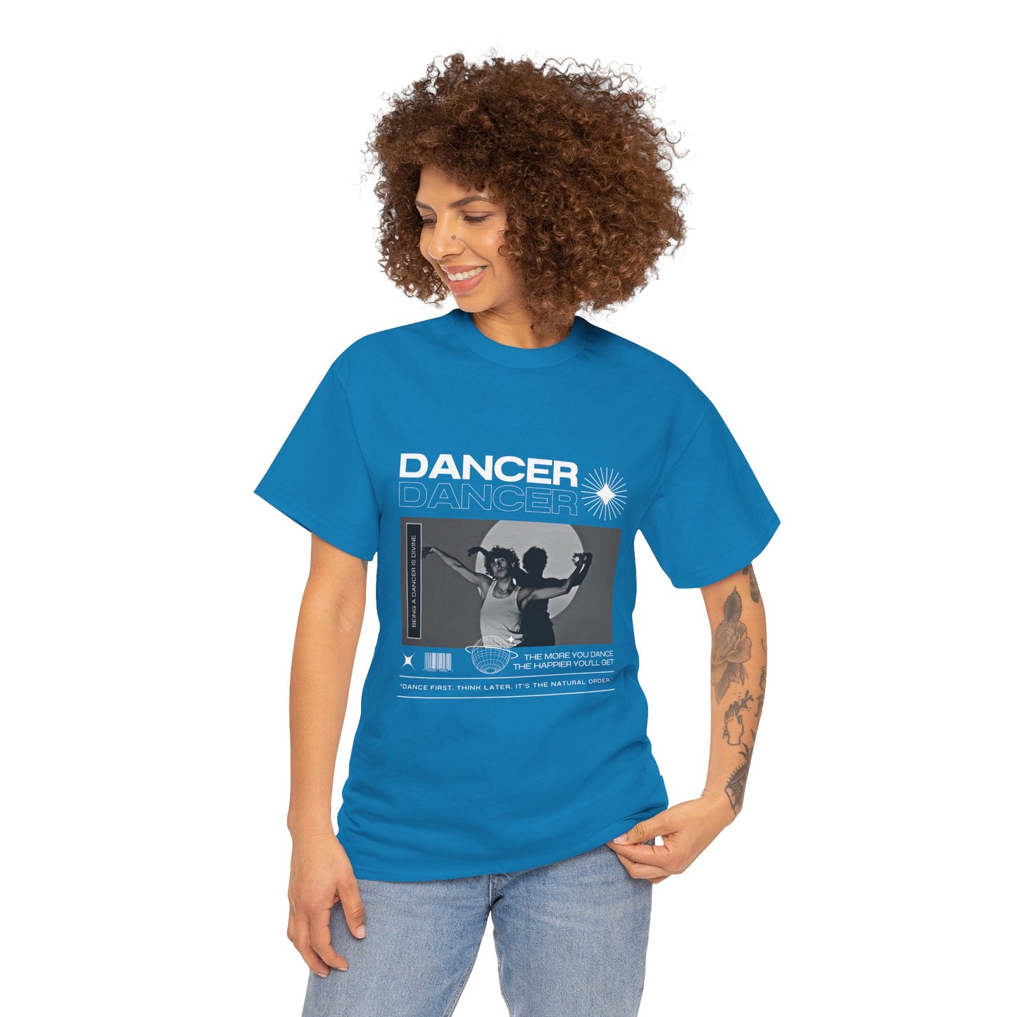 "Dancer" Spotlight Contemporary Dance Graphic Unisex Heavy Cotton Tee – Streetwear-Inspired Dance T-Shirt for Performers & Dance Lovers
