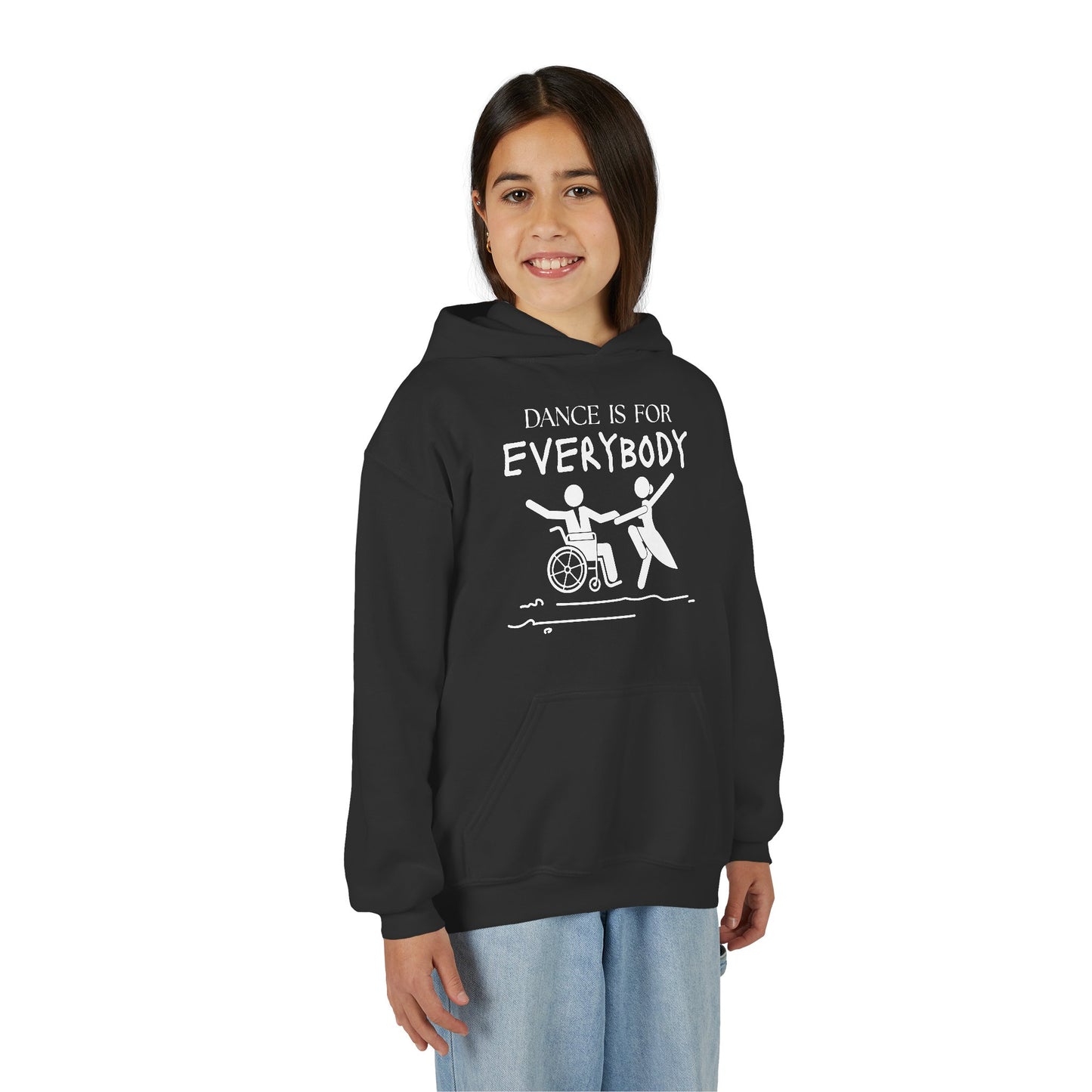“Dance Is for Everybody” Unisex Youth Hoodie – Inclusive Dance Hoodie for Kids & Teens, Personalized with Name or Studio