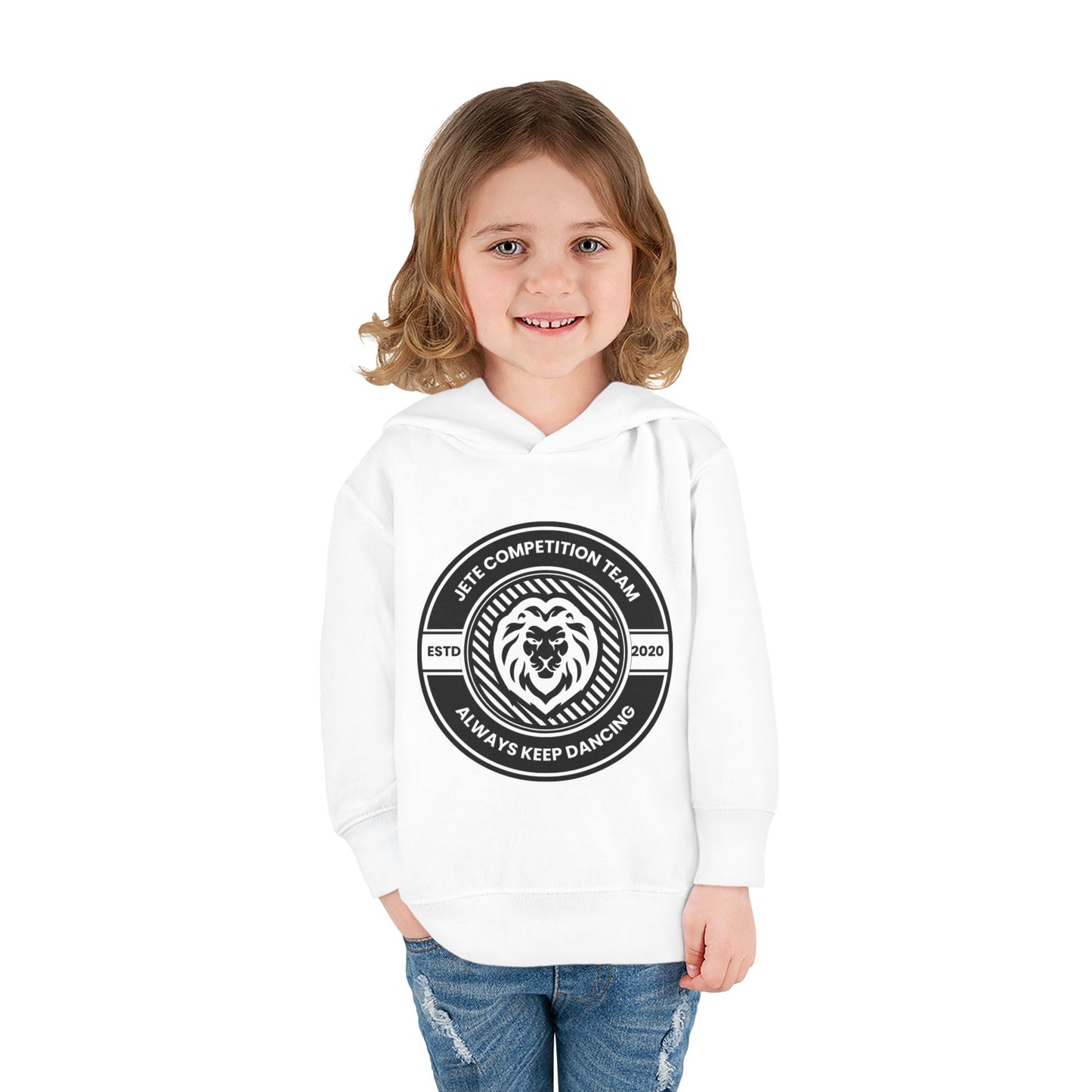 “Jeté Competition Team: Always Keep Dancing” Toddler Pullover Fleece Hoodie – Collegiate Dance Graphic | Sweatshirt for Kids