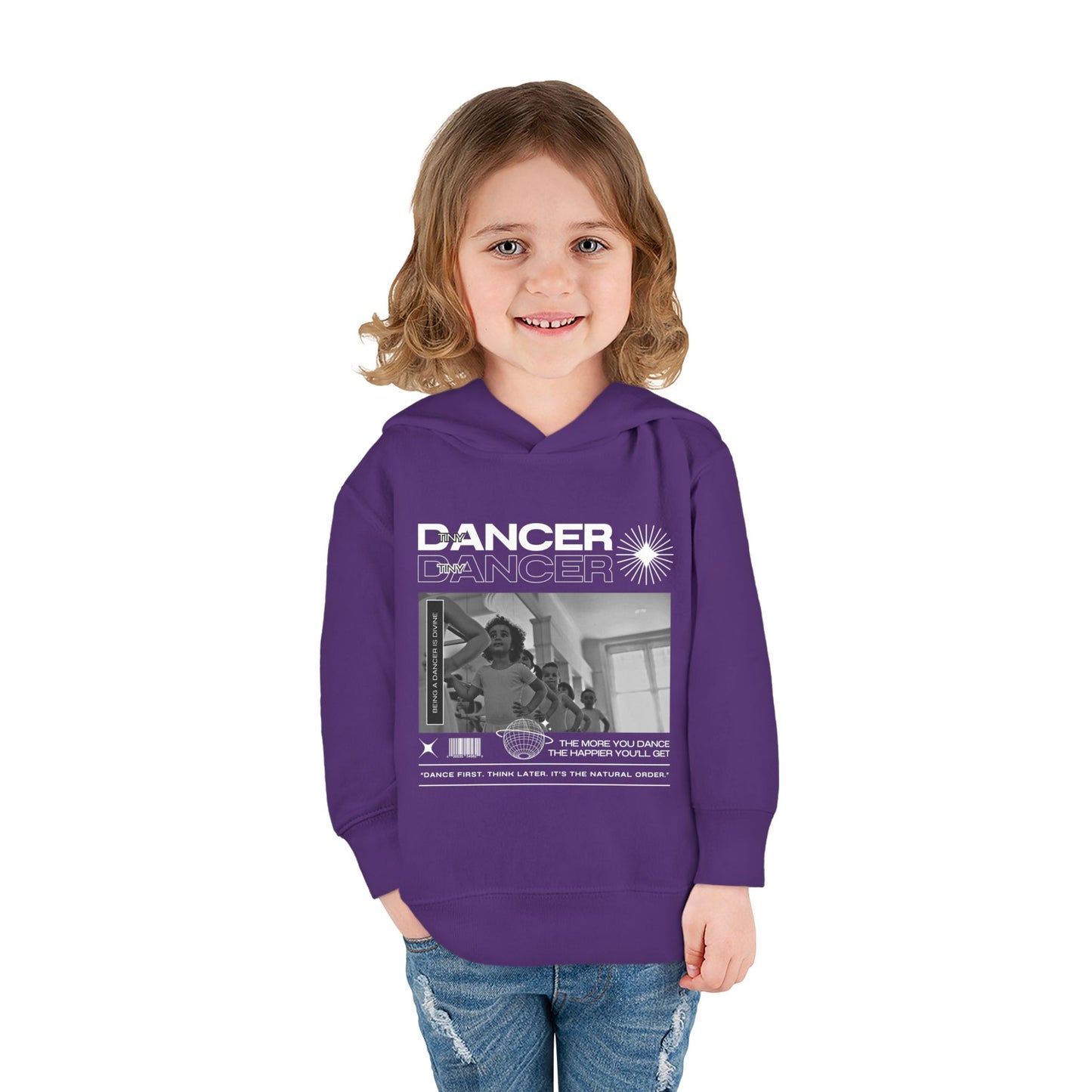 “Tiny Dancer” Toddler Pullover Hoodie – Streetwear-Inspired Ballet Class Graphic Sweatshirt for Kids