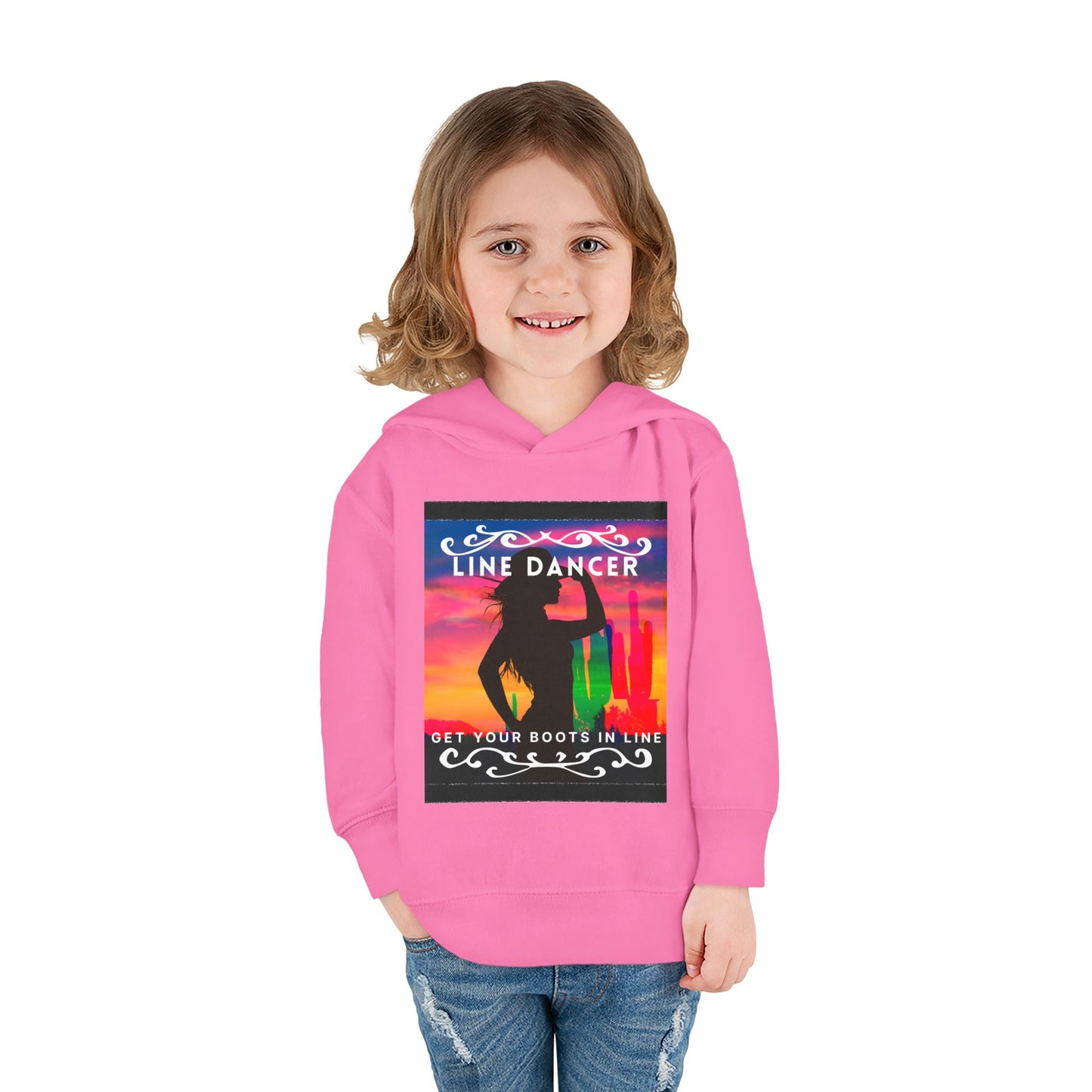 "Line Dancer, Get Your Boots in Line" Streetwear Dance Graphic – Toddler Pullover Hoodie