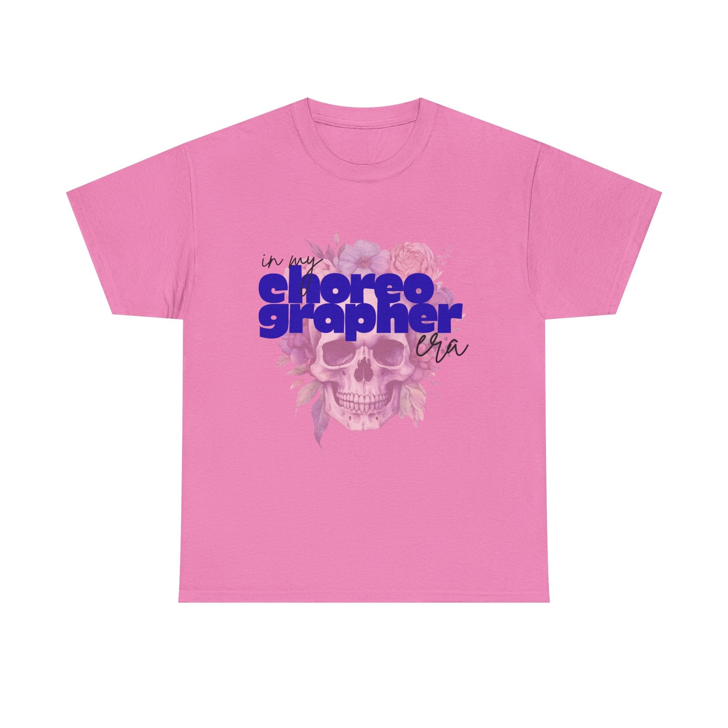 "In My Choreographer Era" Skull Floral Tee – Unisex Heavy Cotton Dance T-Shirt with Cool Gothic Graphic