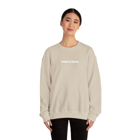 “Made to Dance" Unisex Heavy Blend™ Crewneck Sweatshirt – Embroidered Dance-Inspired Pullover for Adults & Kids