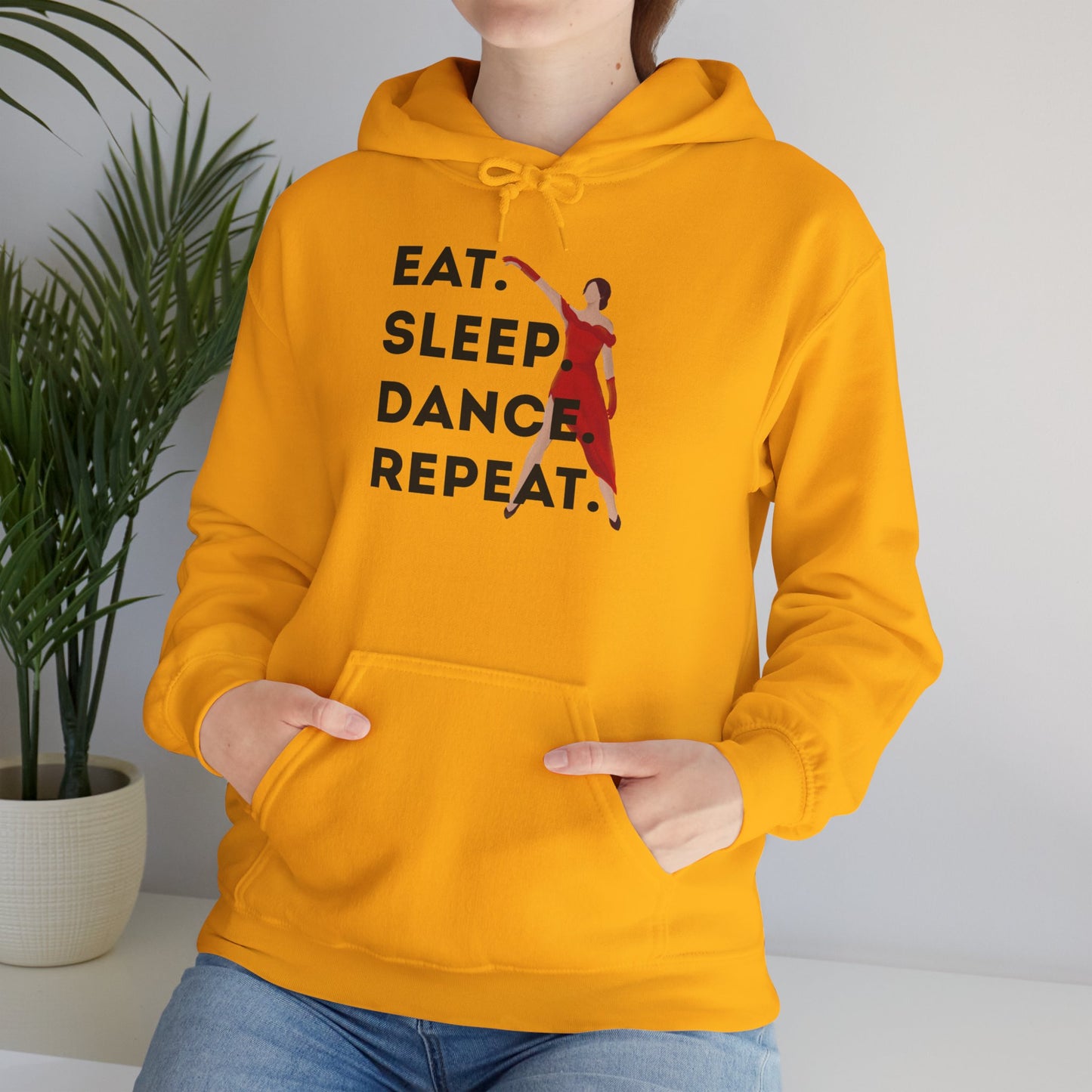 "Eat Sleep Dance Repeat" Unisex Dance Hoodie β Bold Graphic Sweatshirt for Dancers
