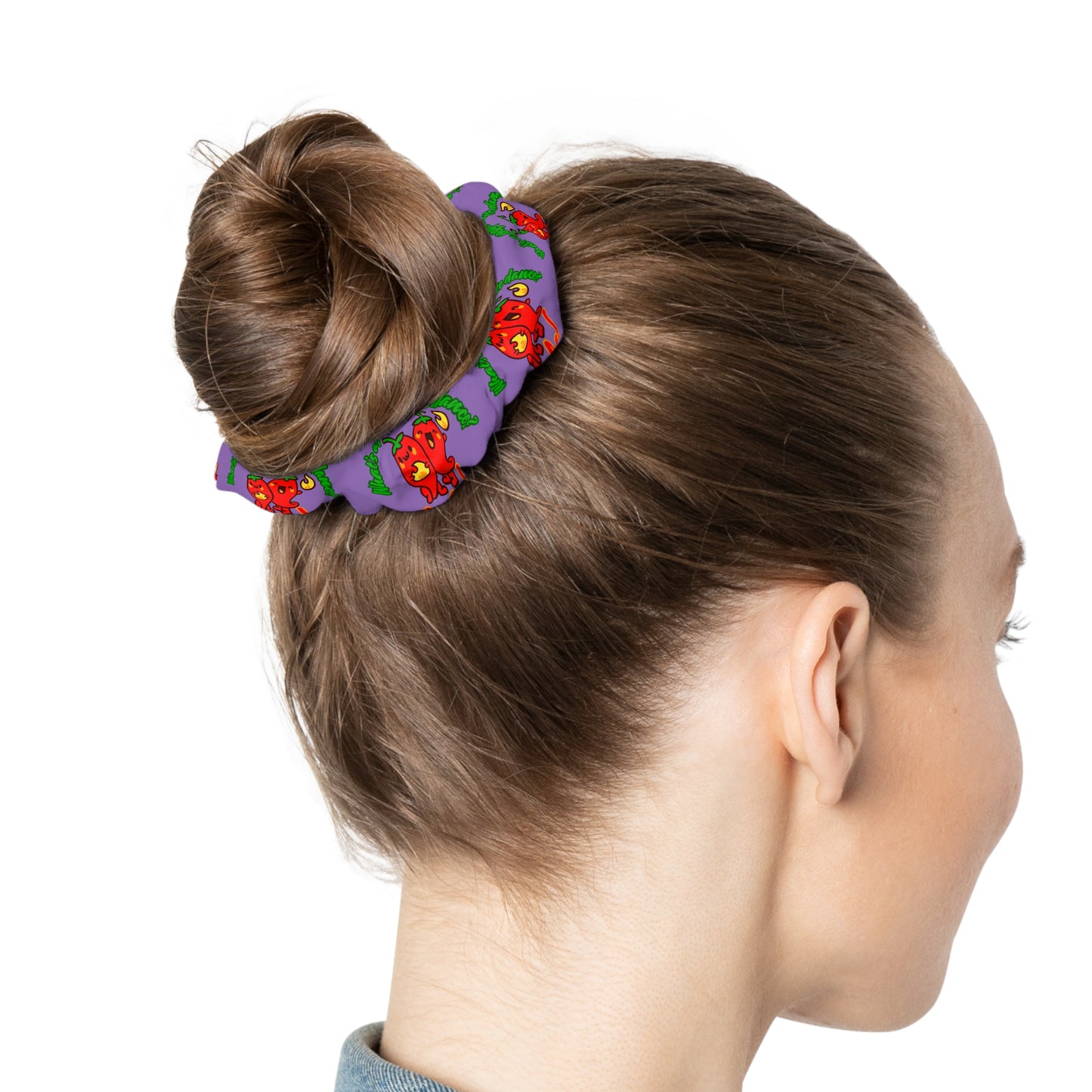“What's a Pepper's Favorite Dance? Salsa!” Scrunchie – Funny Dance Pun Hair Accessory with Cute Pepper Graphic