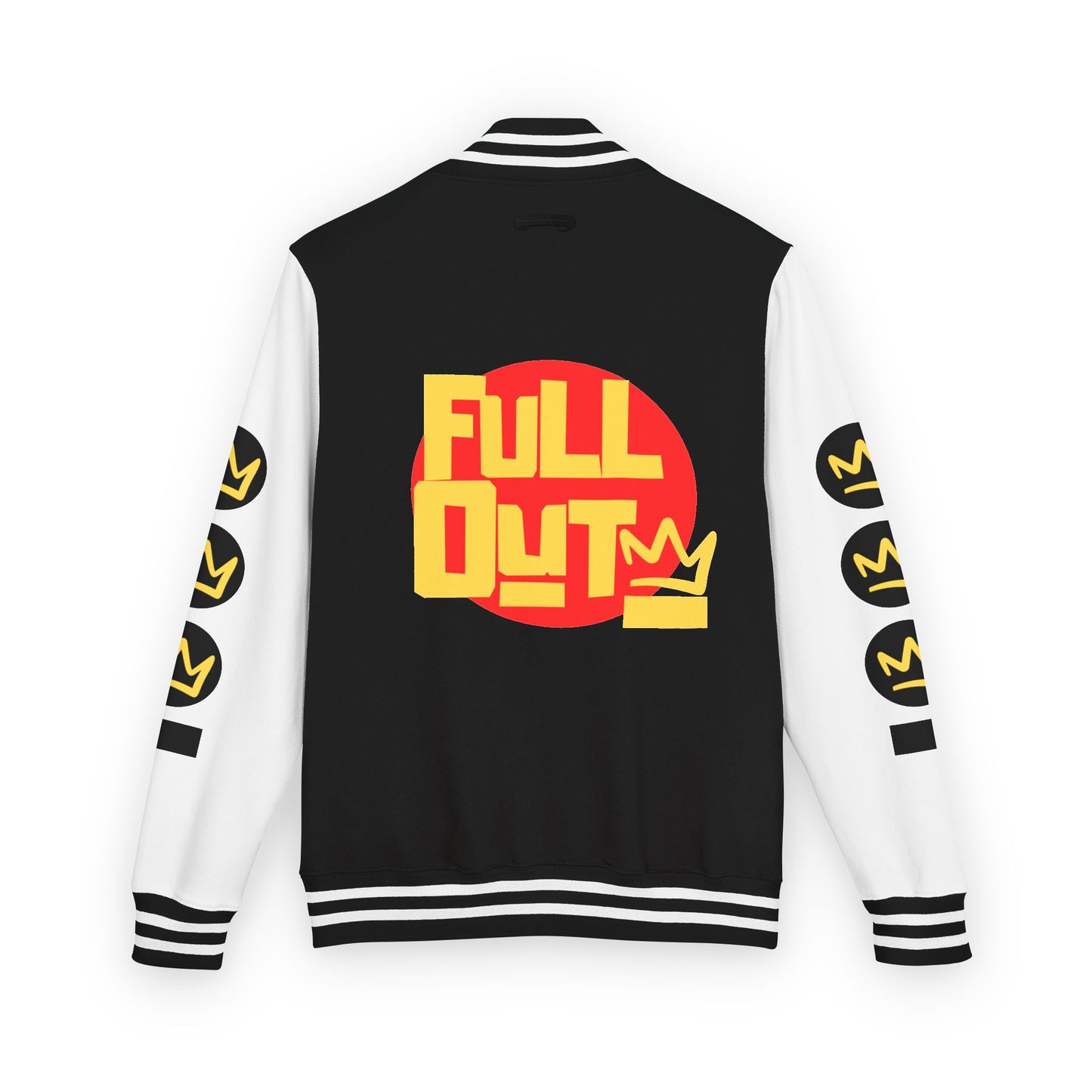 Full Out Premium Collection Letterman Jacket β Unisex Heavyweight Varsity Jacket with "Full Out" Back Graphic and "Crew" Front Design