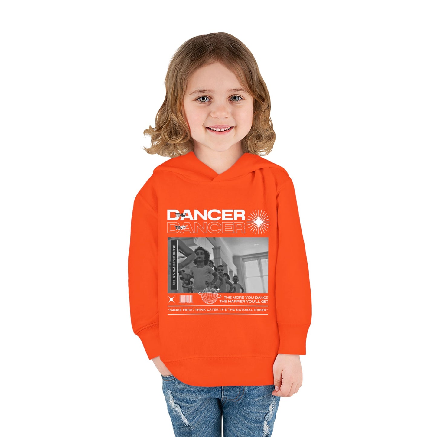 “Tiny Dancer” Toddler Pullover Hoodie – Streetwear-Inspired Ballet Class Graphic Sweatshirt for Kids