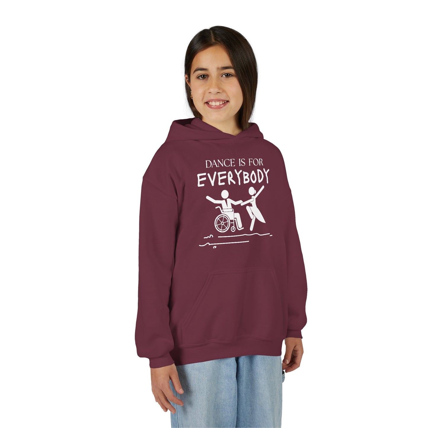 “Dance Is for Everybody” Unisex Youth Hoodie – Inclusive Dance Hoodie for Kids & Teens, Personalized with Name or Studio