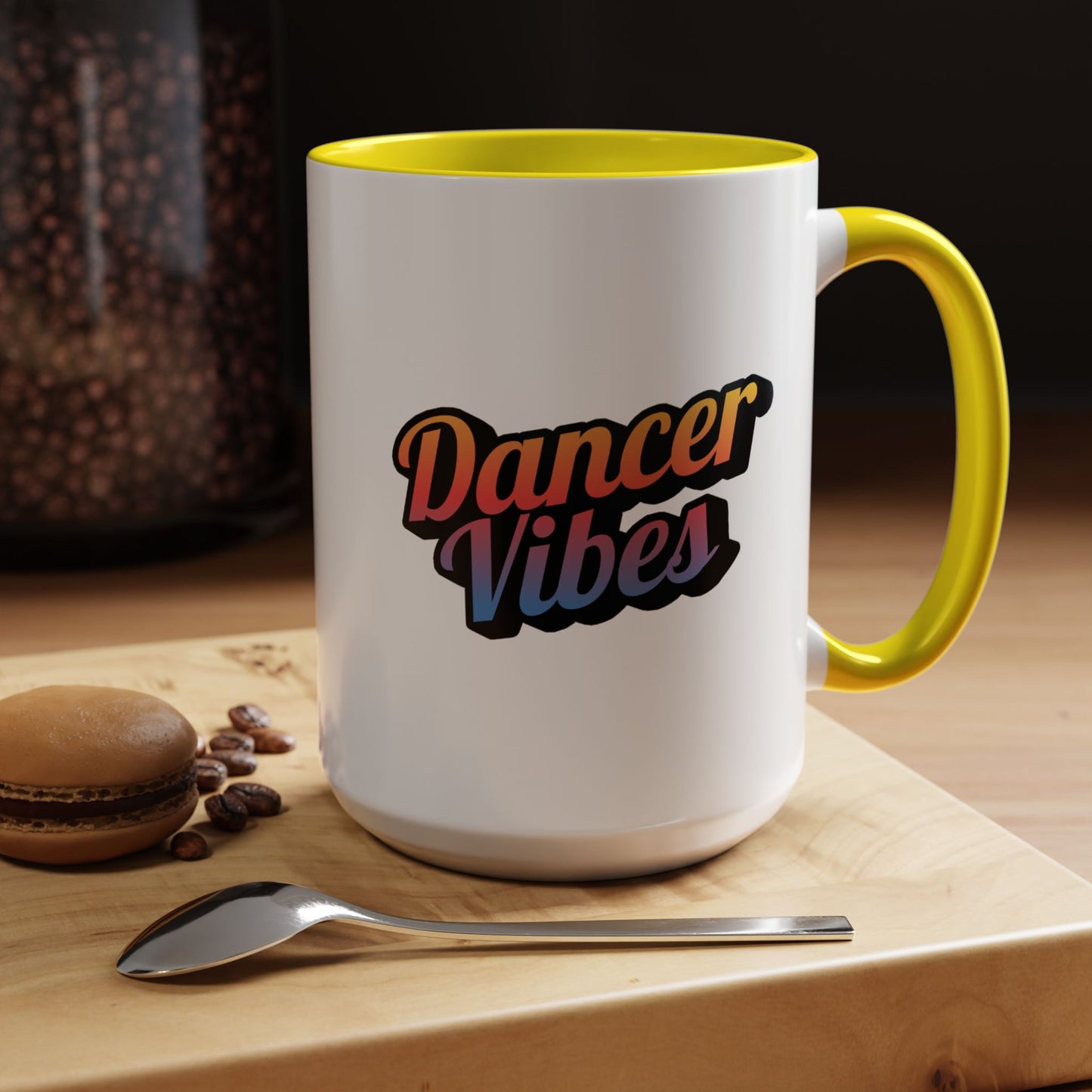 "Dancer Vibes" Accent Coffee Mug – Stylish Ceramic Mug for Dance Lovers and Performers
