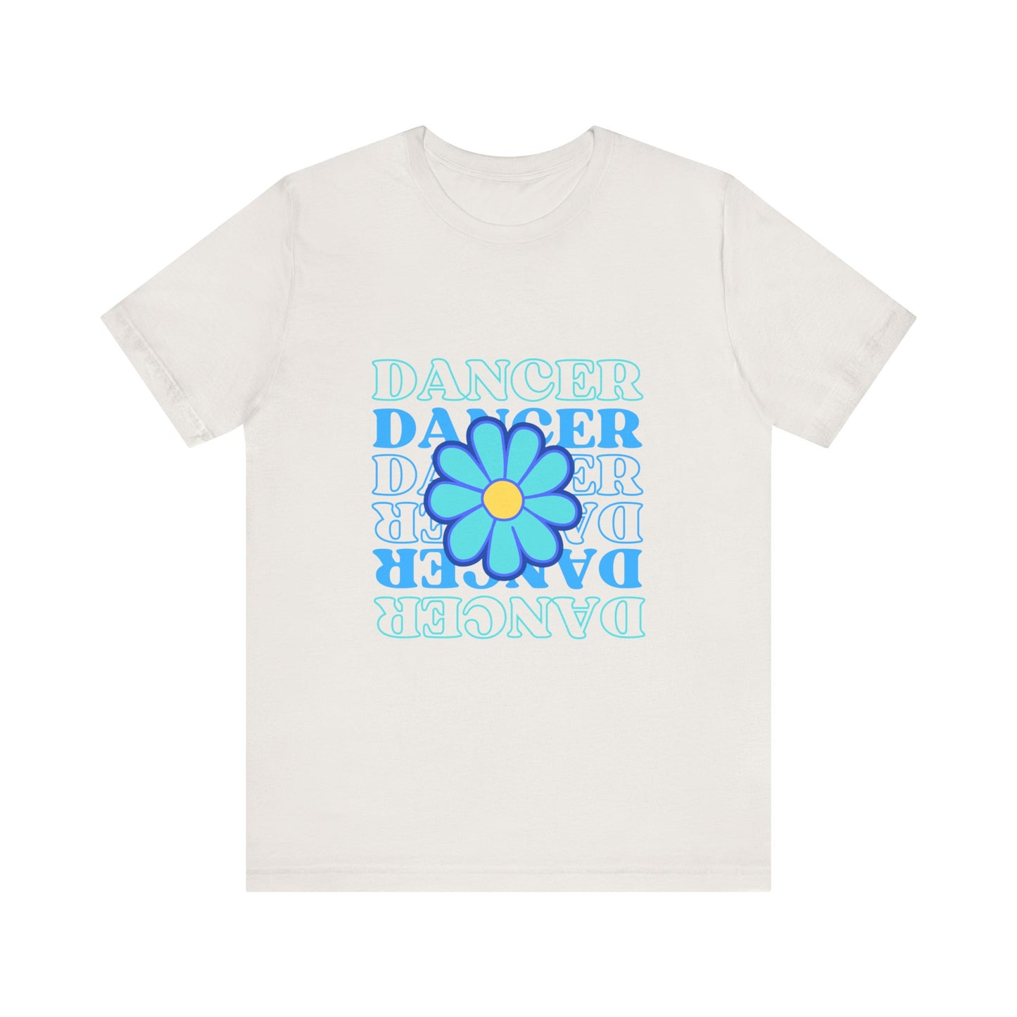 "Dancer" Unisex Jersey Short Sleeve T-Shirt – Floral Text Graphic Dance Tee – Soft Lightweight Ballet & Studio Style Shirt