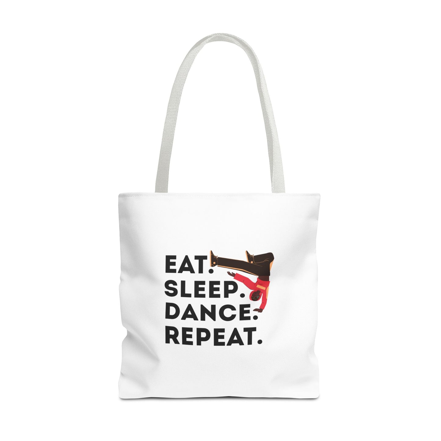 "Eat Sleep Dance Repeat" B-Boy Canvas Tote Bag – Hip-Hop Dancer Graphic Dance Tote for Everyday Use