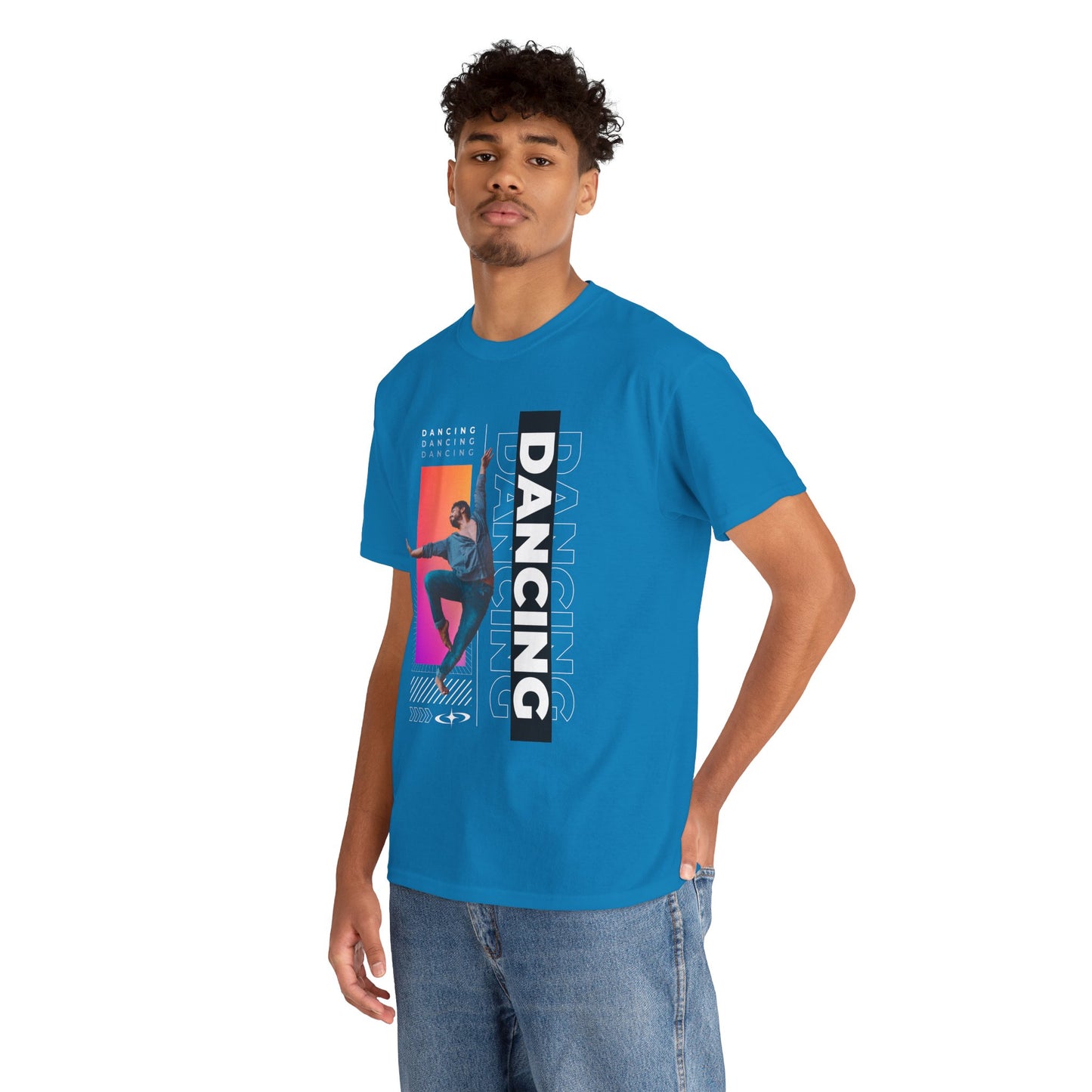 “Dancing” Streetwear-Inspired Male Dancer Unisex Heavy Cotton Tee – Urban Dance Graphic T-Shirt for Performers and Dance Lovers