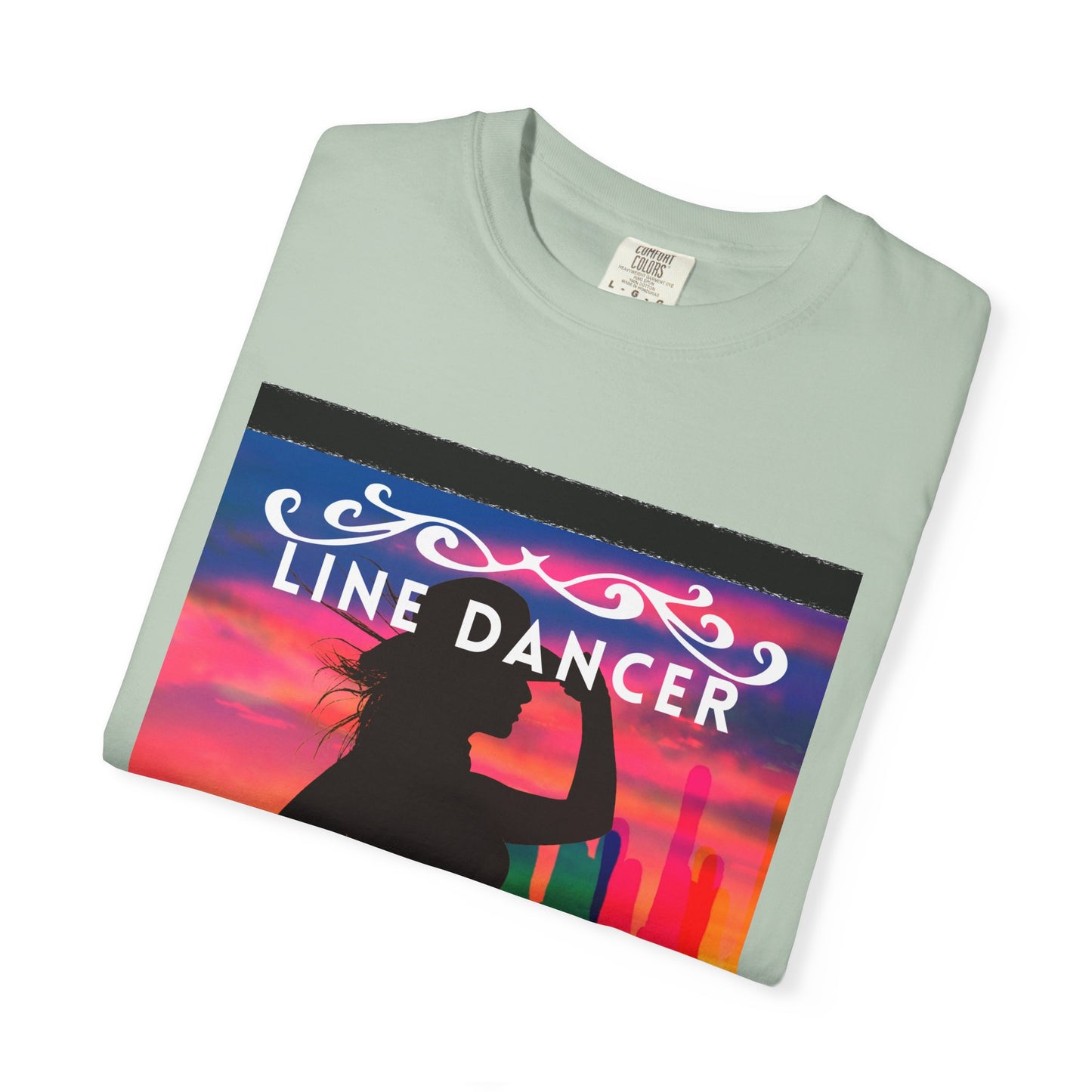 "Line Dancer" Unisex Garment-Dyed T-Shirt – Western Country Dance Graphic Tee – 'Get Your Boots in Line' Cowboy-Inspired Shirt