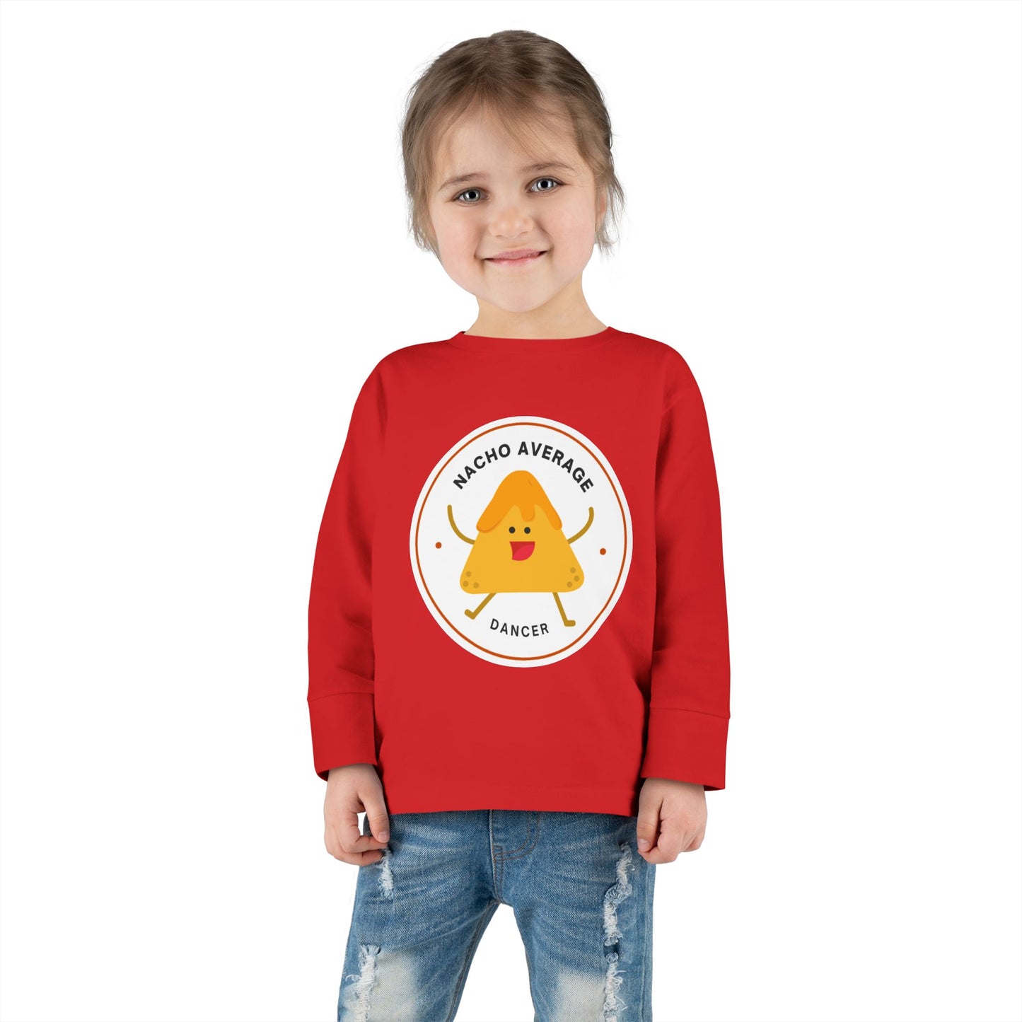 "Nacho Average Dancer" Toddler Dance T-Shirt – Cute Nacho Graphic Long Sleeve Tee for Kids