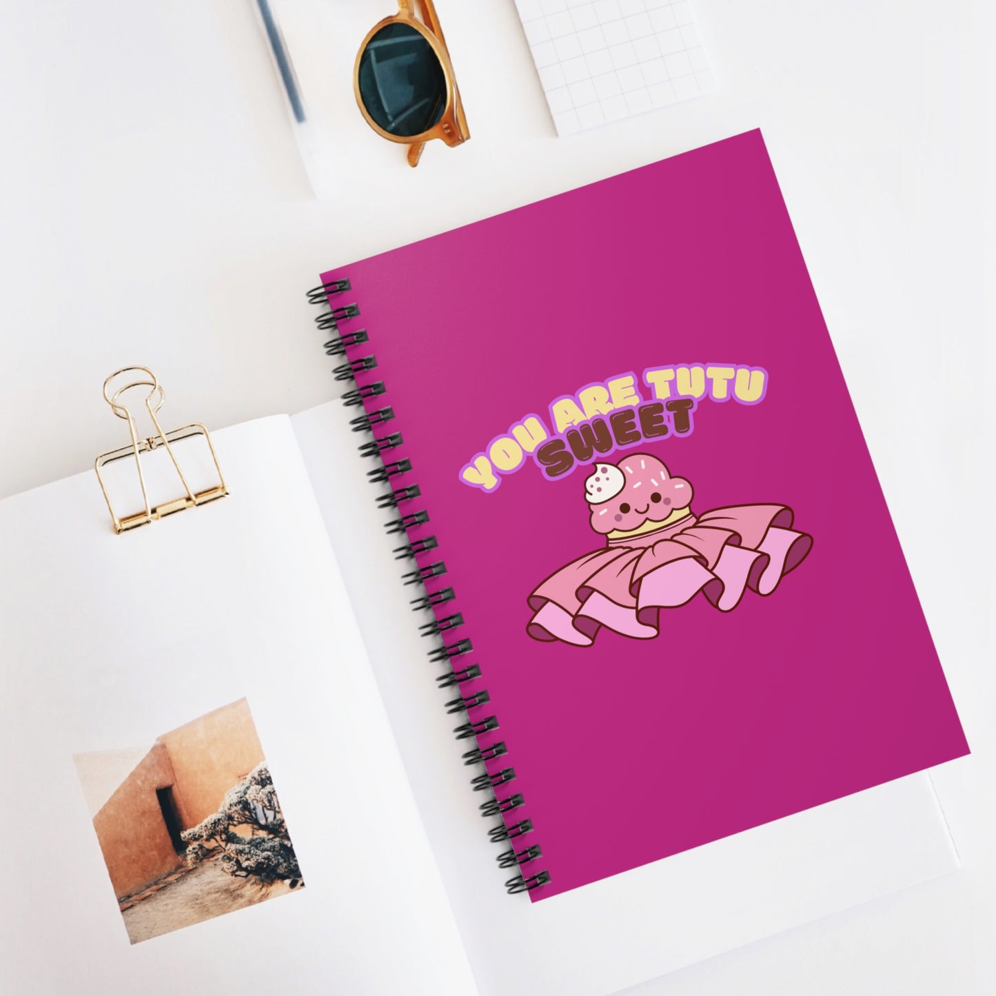 "You Are Tutu Sweet" Spiral Notebook – Cute Ballet Cupcake Kawaii Journal for Dancers, Dance Moms & Ballerinas